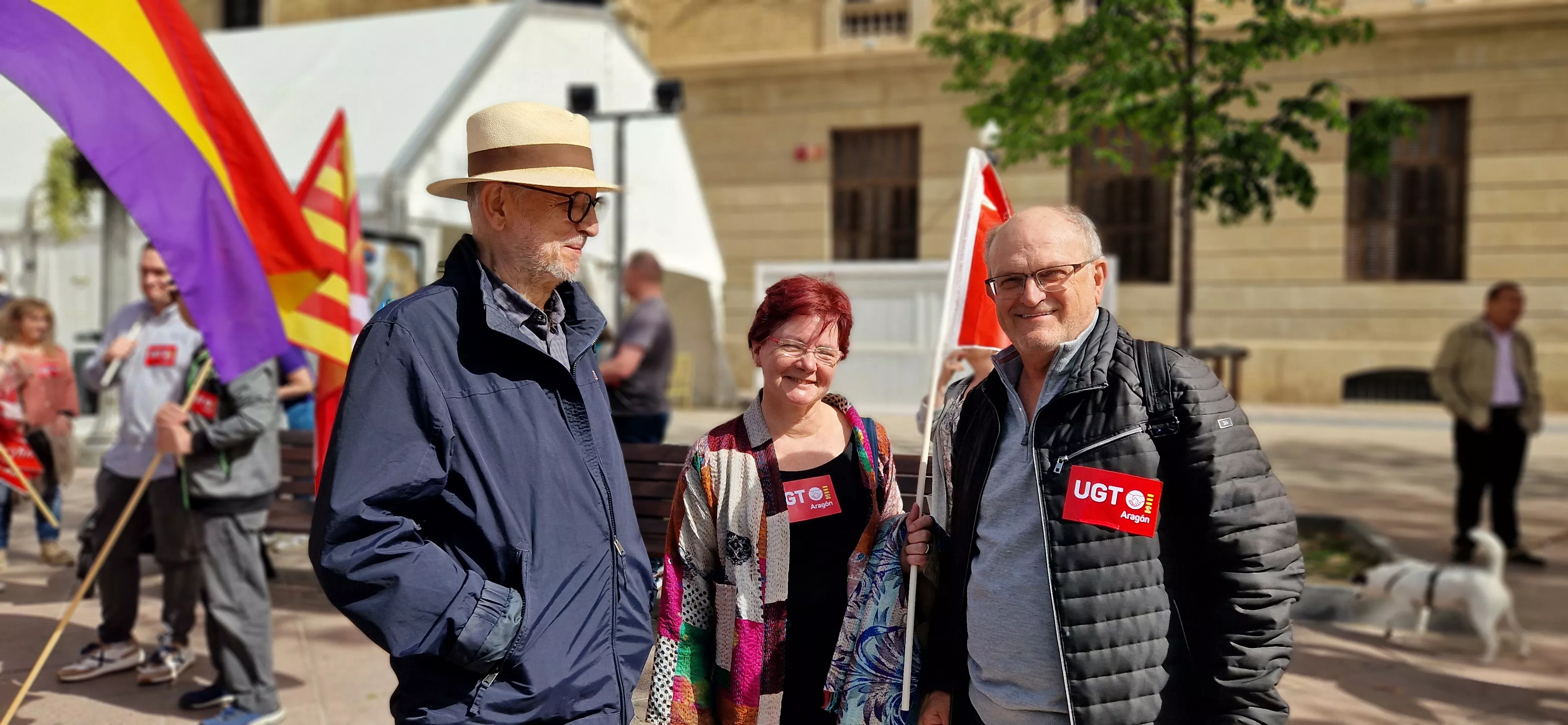 1º de Mayo: Imágenes del Día del Trabajo celebrado en Huesca por CCOO y UGT. Foto Myriam Martínez