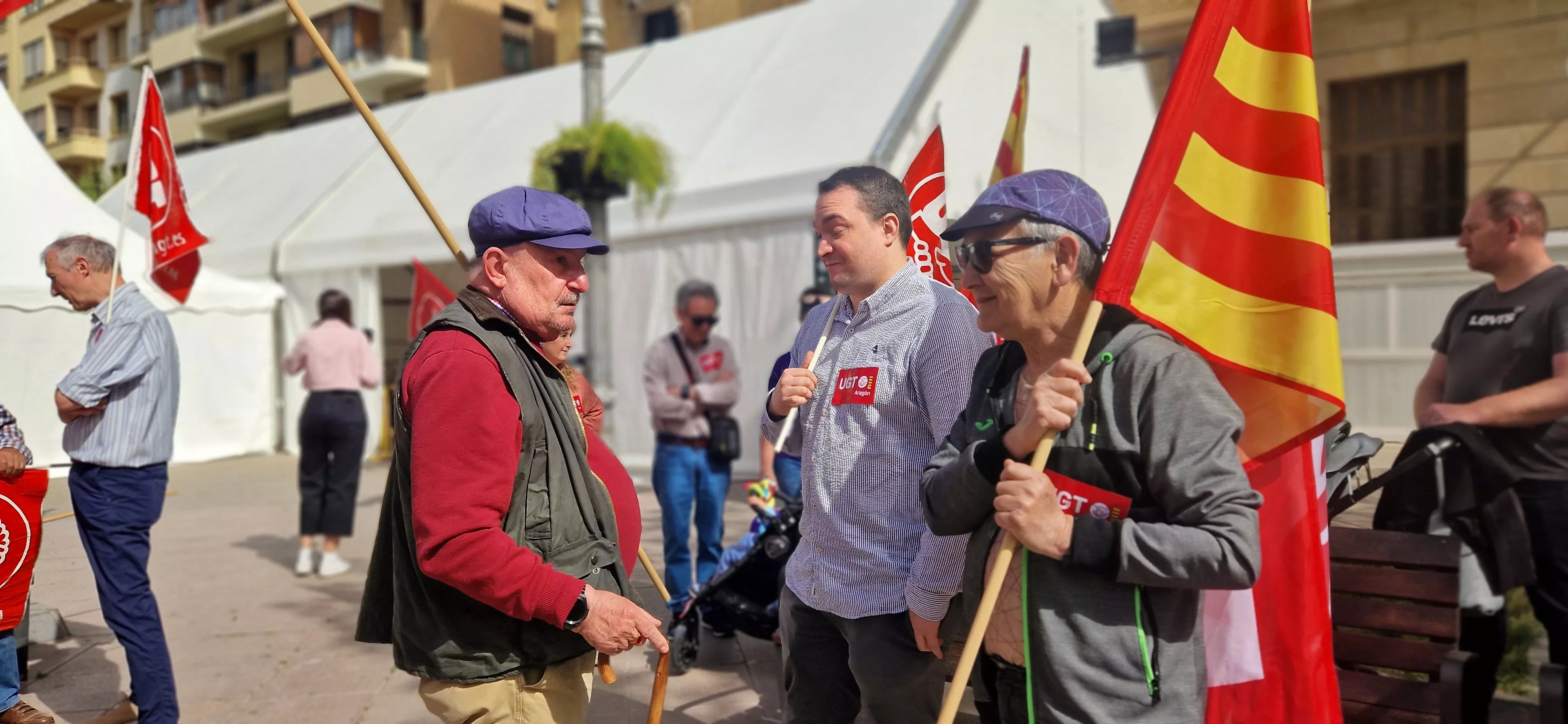 1º de Mayo: Imágenes del Día del Trabajo celebrado en Huesca por CCOO y UGT. Foto Myriam Martínez