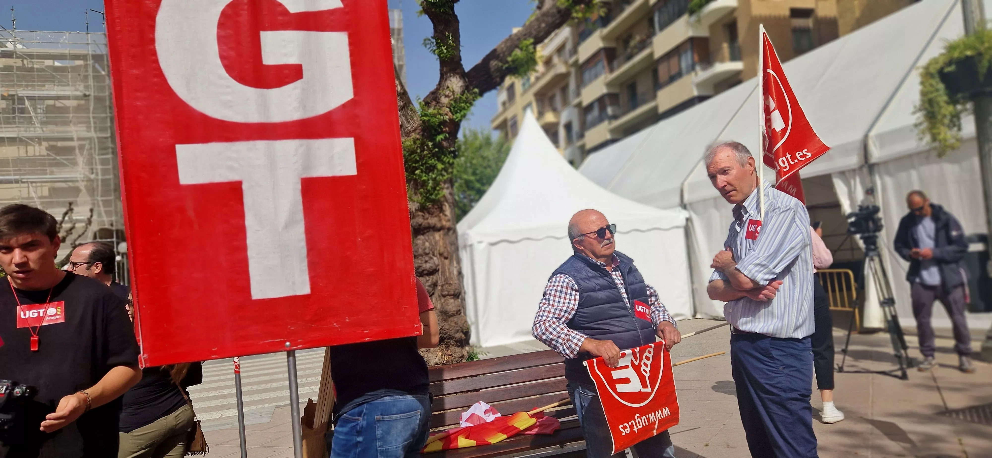 1º de Mayo: Imágenes del Día del Trabajo celebrado en Huesca por CCOO y UGT. Foto Myriam Martínez
