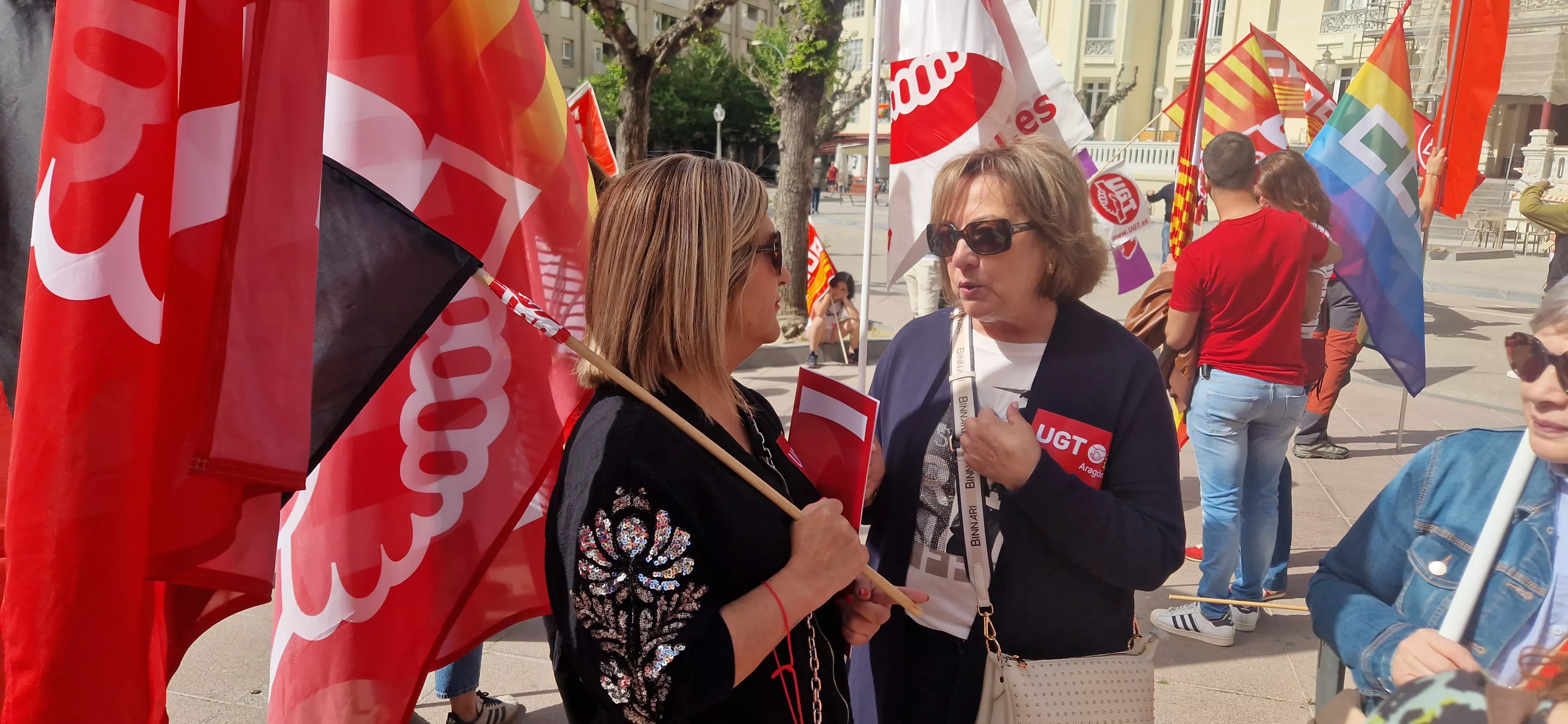 1º de Mayo: Imágenes del Día del Trabajo celebrado en Huesca por CCOO y UGT. Foto Myriam Martínez