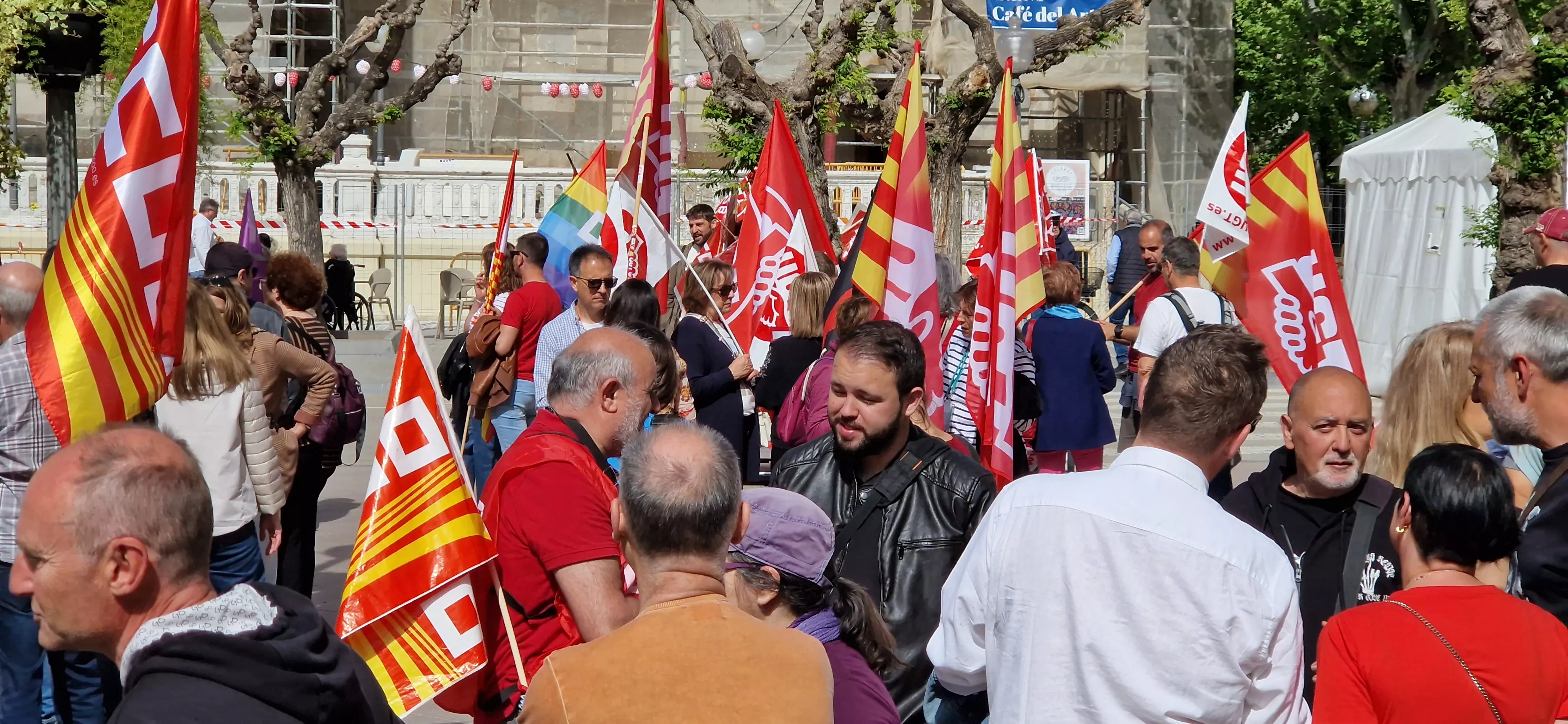 1º de Mayo: Imágenes del Día del Trabajo celebrado en Huesca por CCOO y UGT. Foto Myriam Martínez