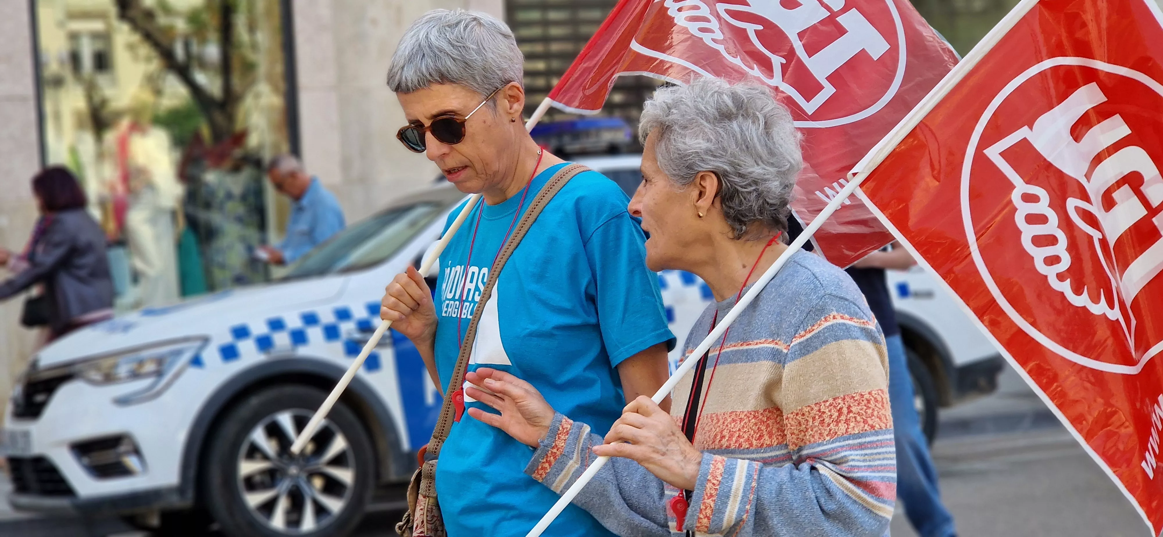 1º de Mayo: Imágenes del Día del Trabajo celebrado en Huesca por CCOO y UGT. Foto Myriam Martínez