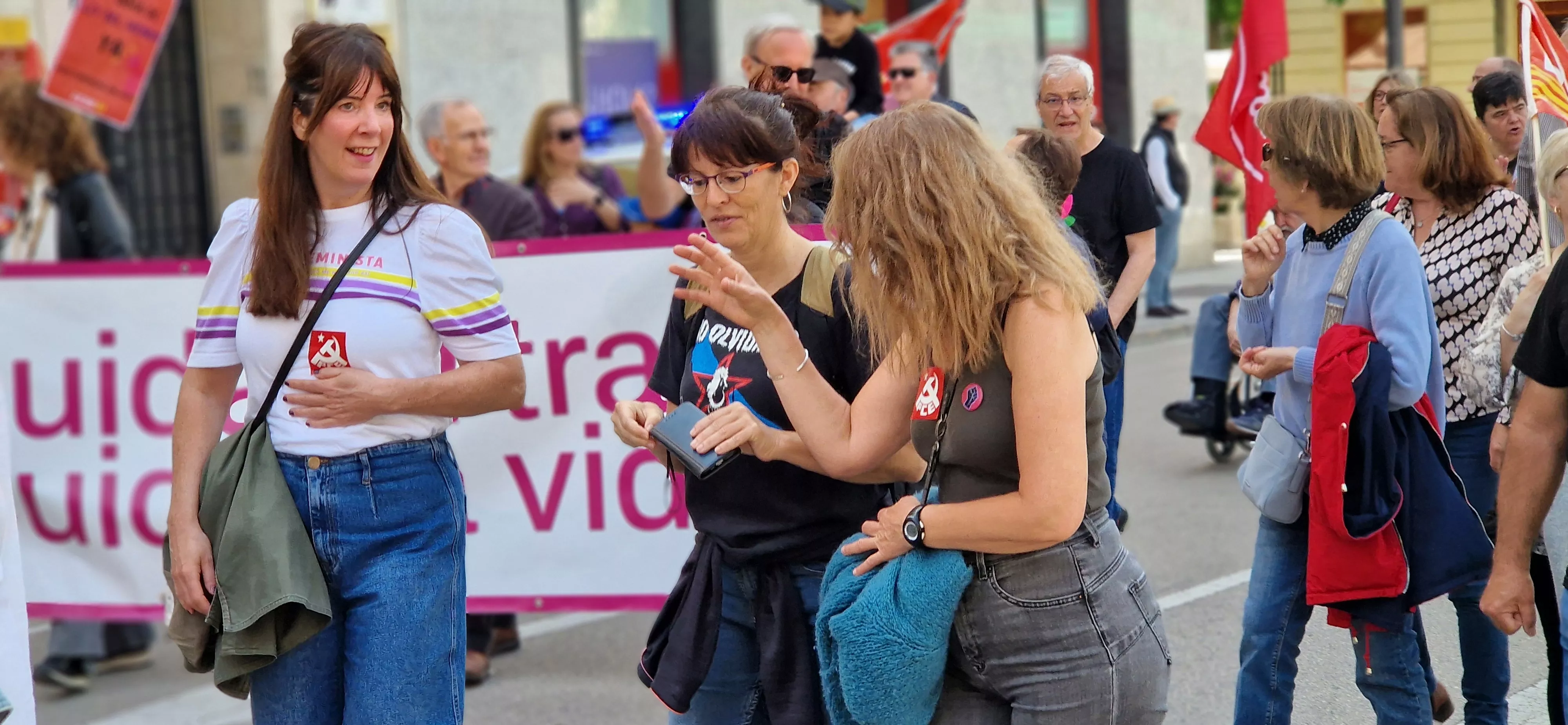 1º de Mayo: Imágenes del Día del Trabajo celebrado en Huesca por CCOO y UGT. Foto Myriam Martínez