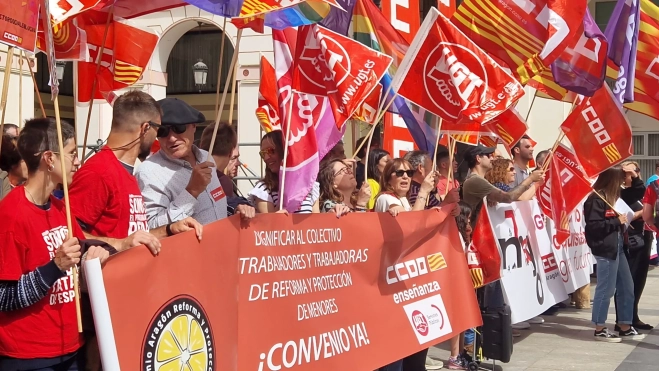 Día Internacional de los Trabajadores convocado por CCOO y UGT en Huesca. Foto Myriam Martínez 