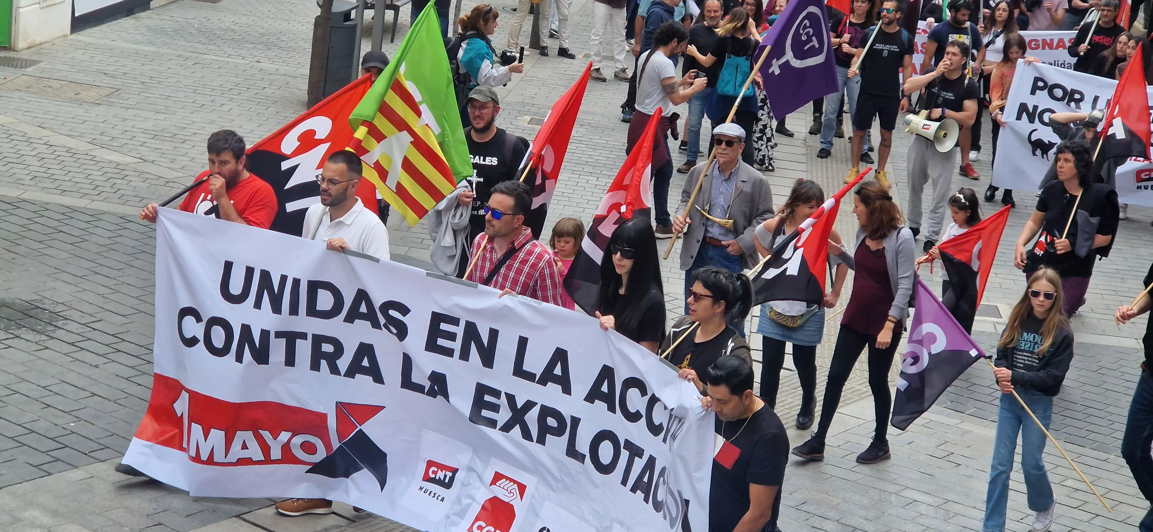 1º de Mayo: Imágenes de la manifestación de CGT, CNT, IA y OSTA por el Día del Trabajo. Foto Myriam Martínez