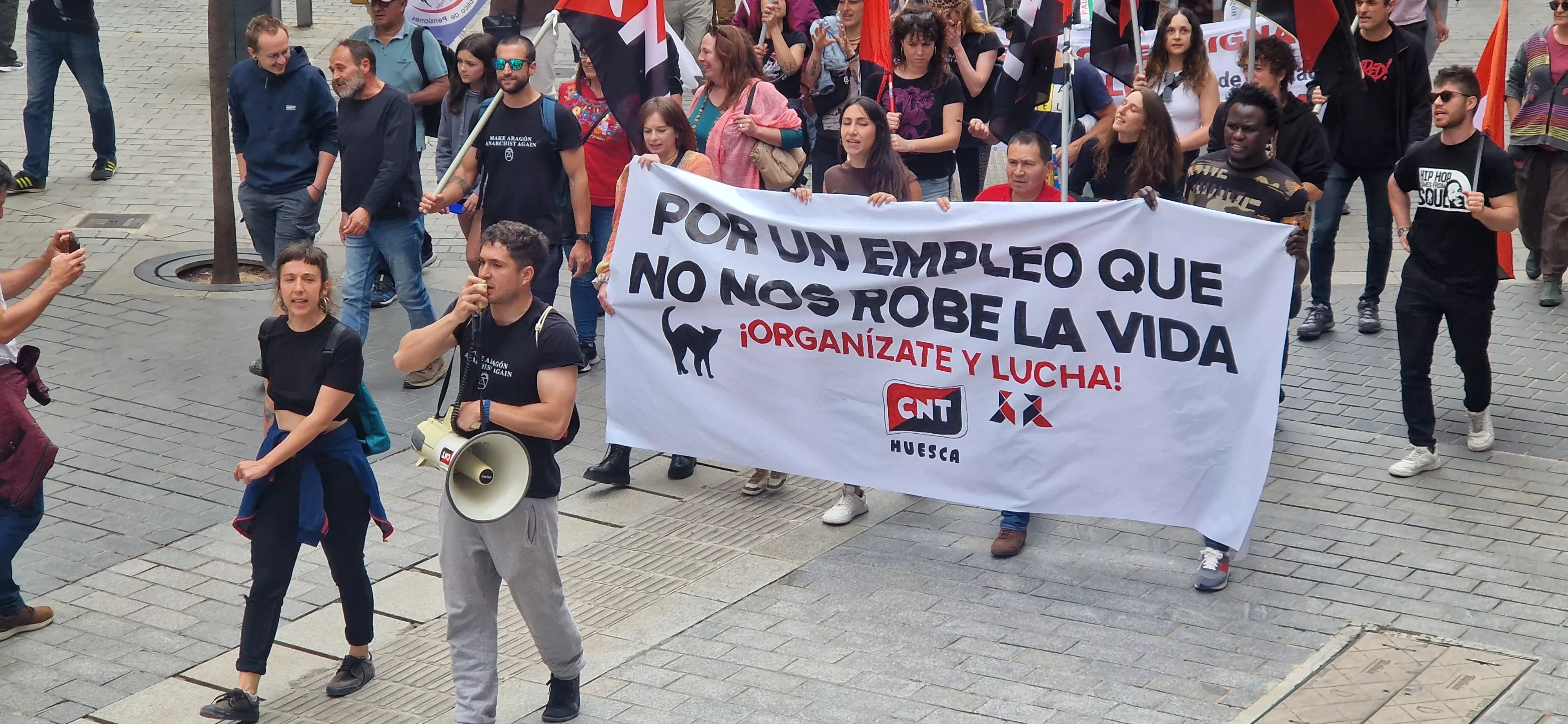 1º de Mayo: Imágenes de la manifestación de CGT, CNT, IA y OSTA por el Día del Trabajo. Foto Myriam Martínez