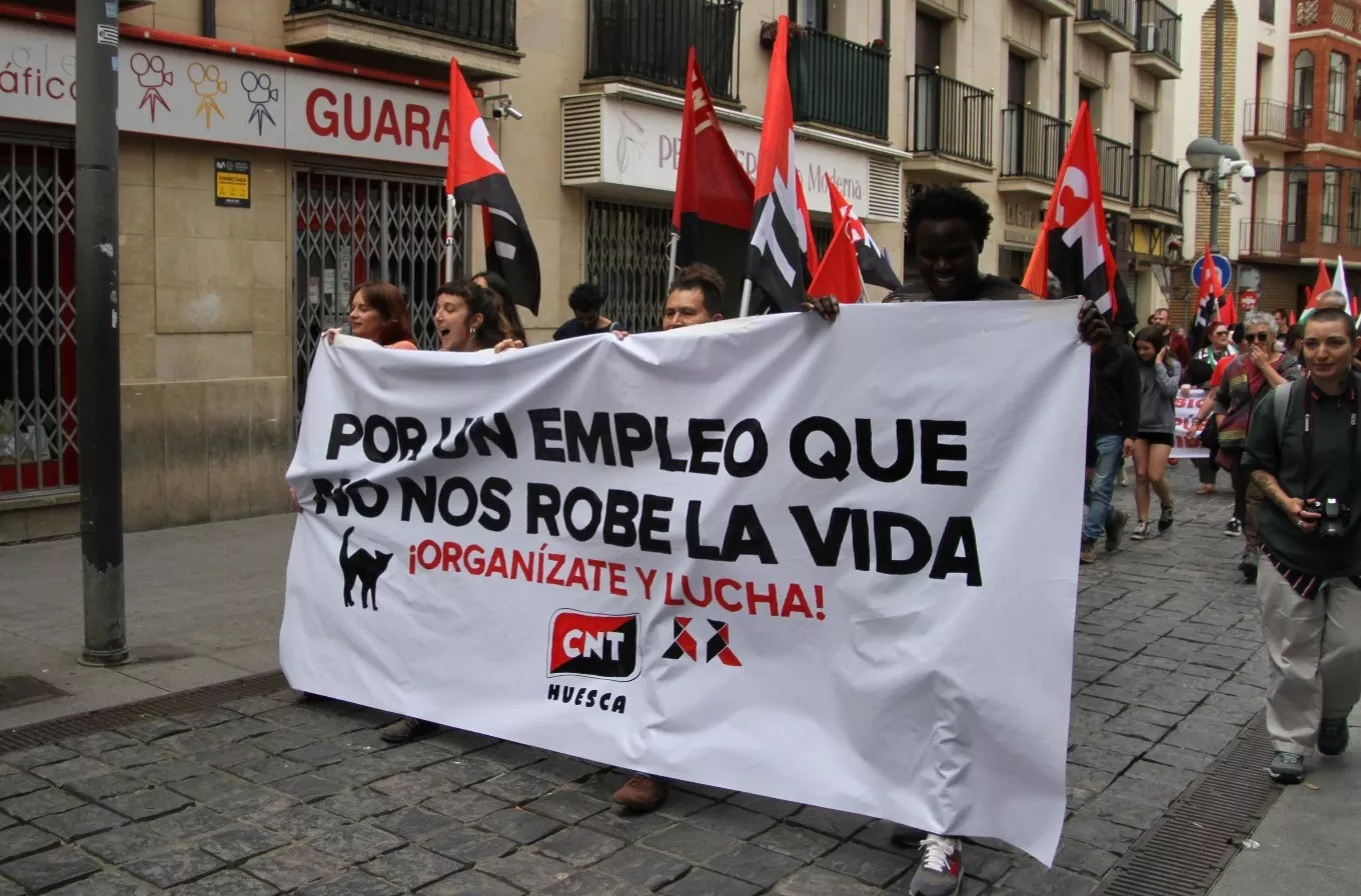 1º de Mayo: Imágenes de la manifestación de CGT, CNT, IA y OSTA por el Día del Trabajo. Foto Carlos Neofato