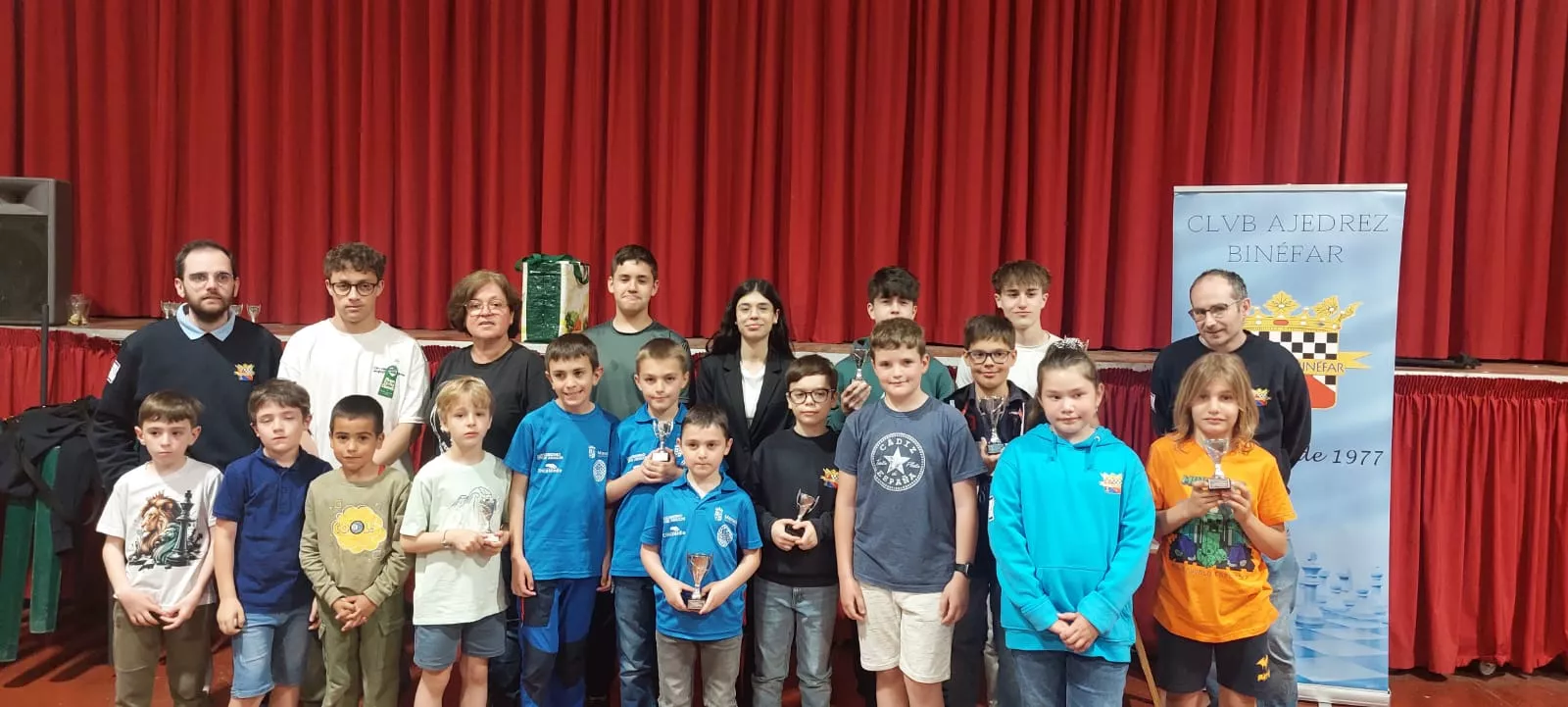 Torneo Escolar Ajedrez Villa de Binéfar. Los premiados.