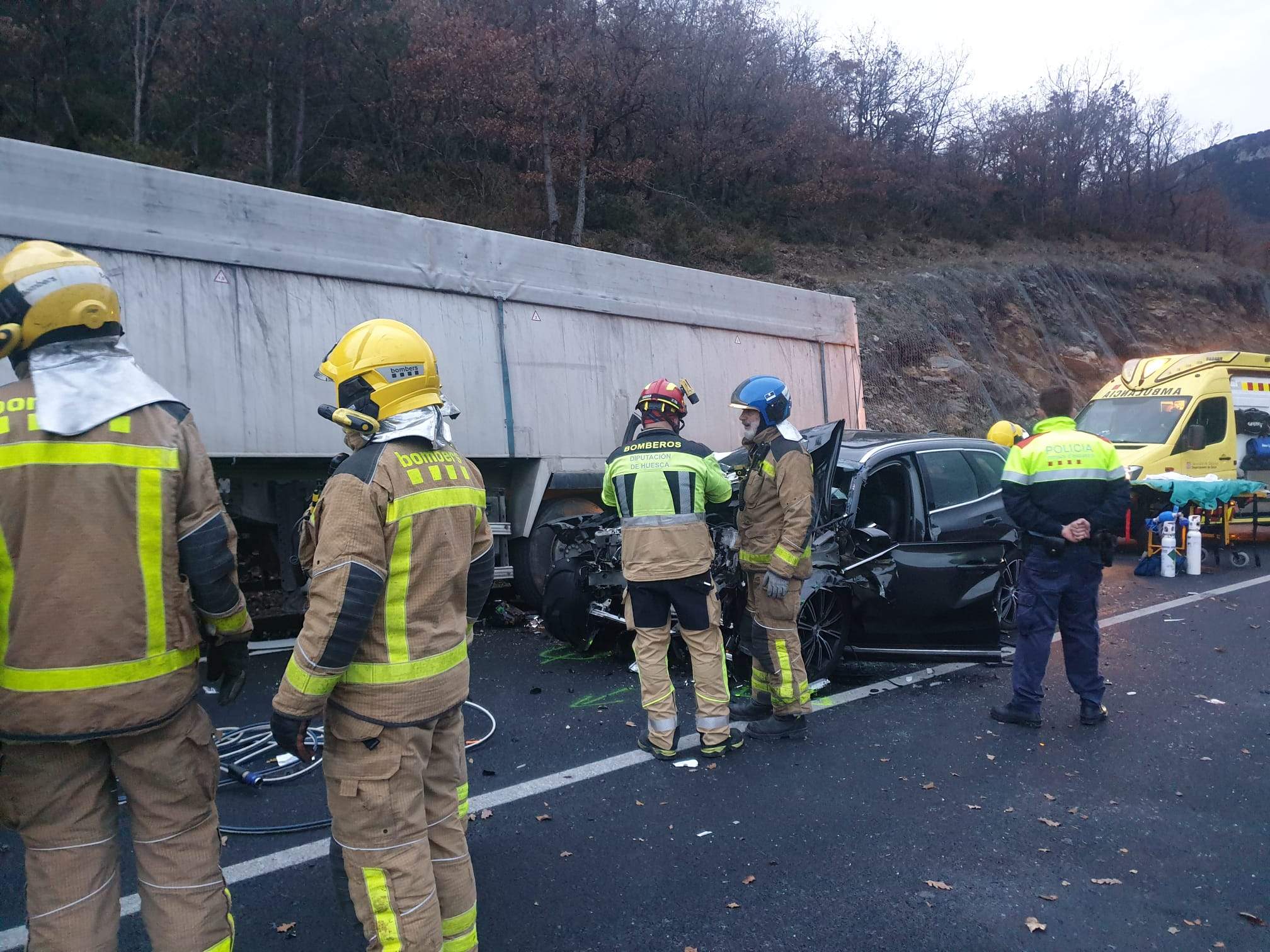 Imagen de un accidente mortal registrado este 2022 en la provincia de Huesca
