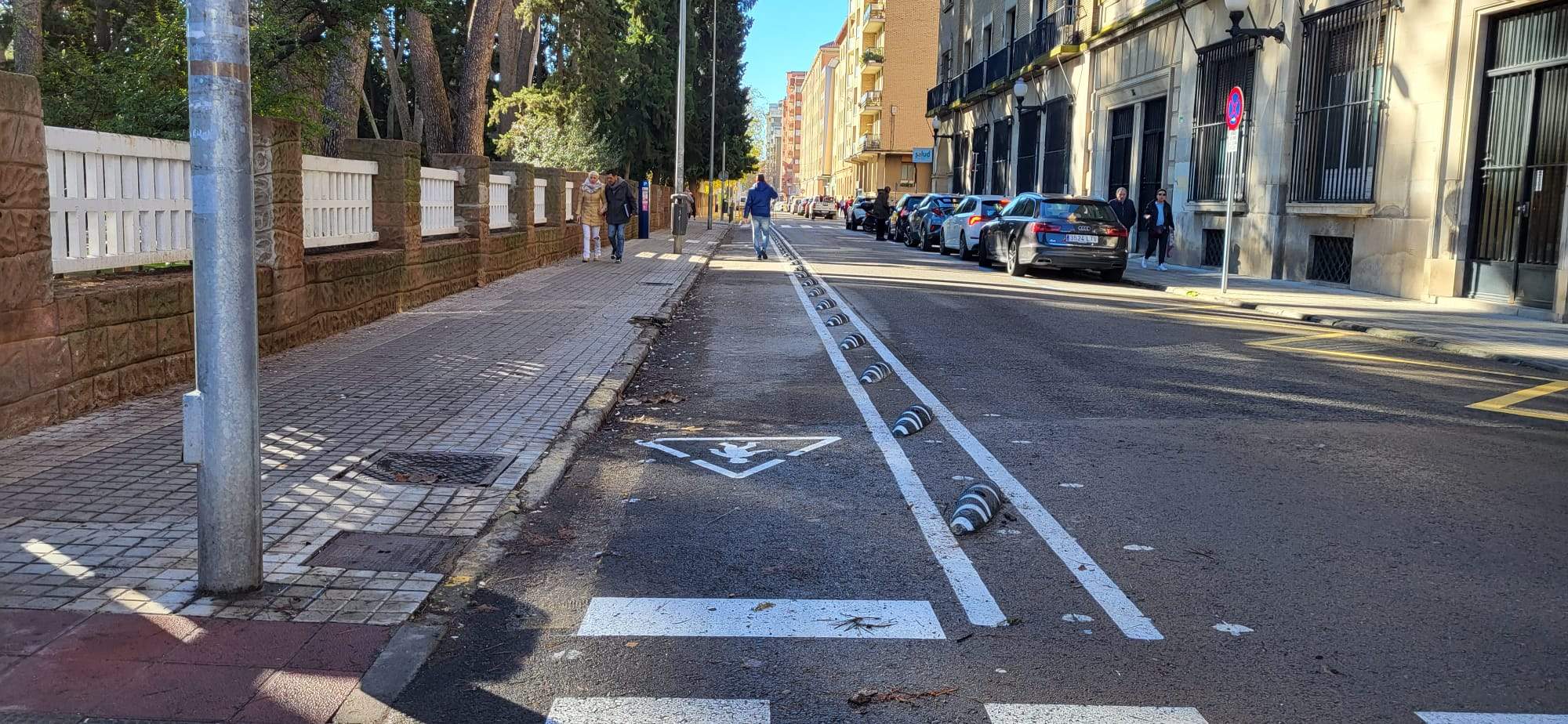 Tramo de la calle San Jorge afectado por el cierre.