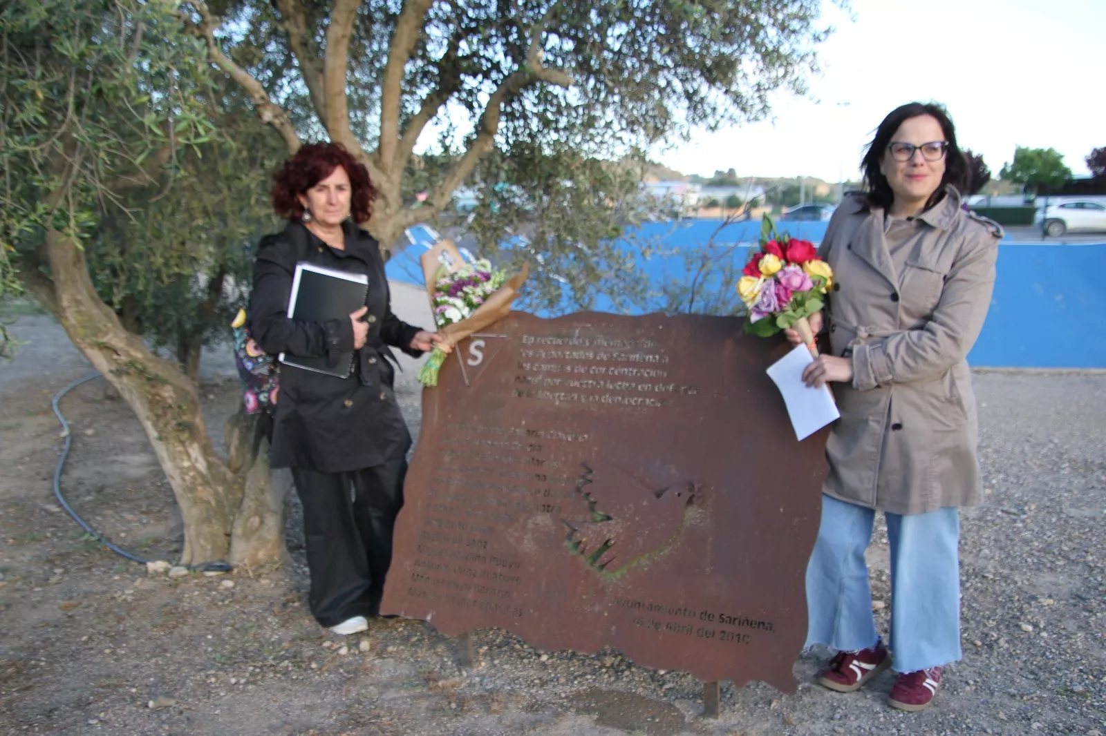 Acto celebrado en Sariñena para recordar a sus deportados a los campos de concentración. Foto Carlos Neofato