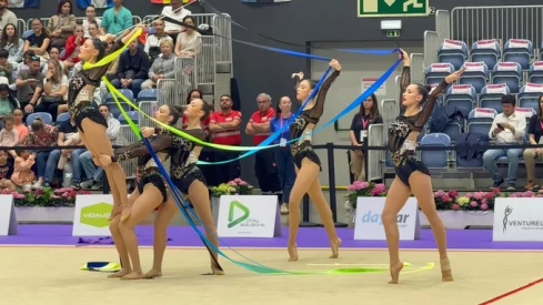 El conjunto español, en la final de cinco cintas. Foto RFEG El conjunto español, en la final de cinco cintas. Foto RFEG