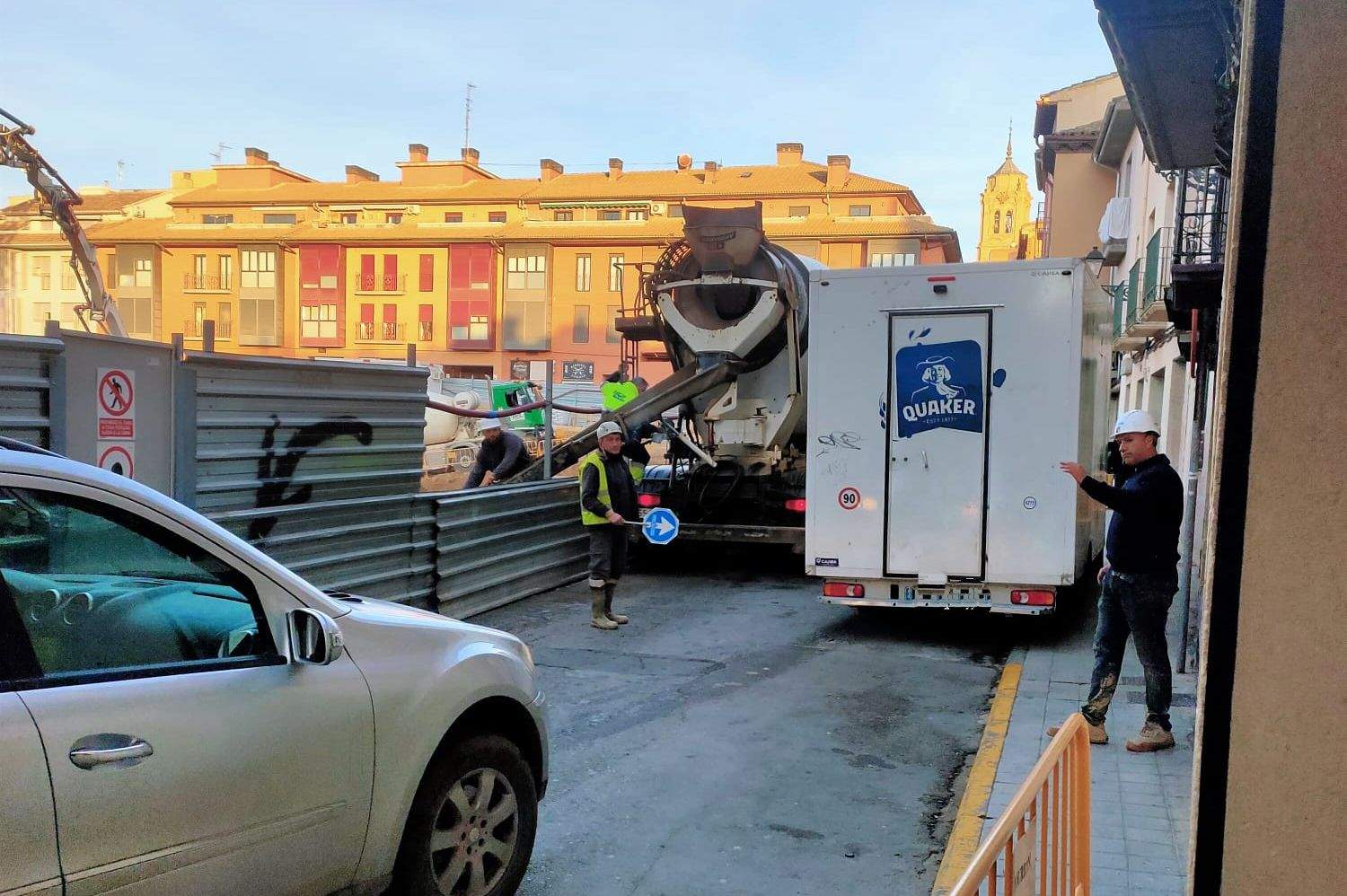 Corte de tráfico en la calle San Lorenzo.