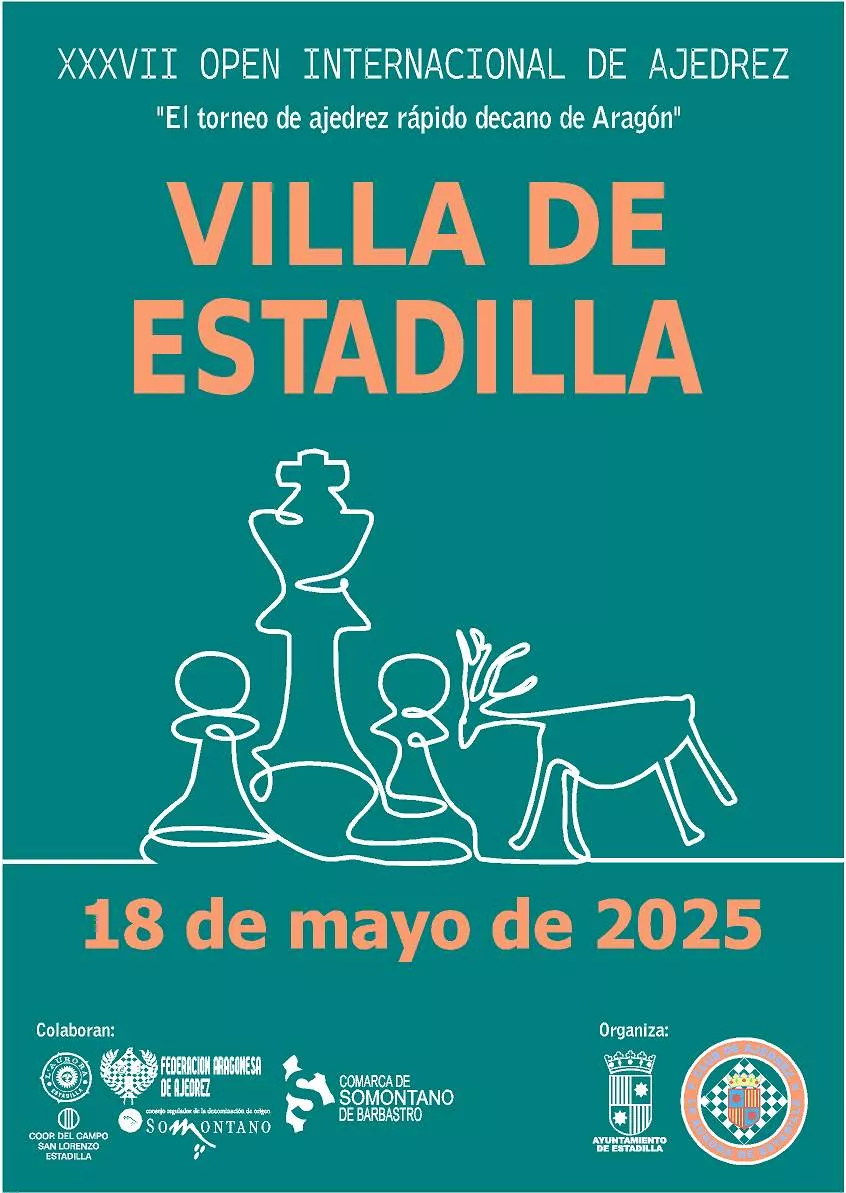 Cartel del OIpen de Ajedrez Villa de Estadilla