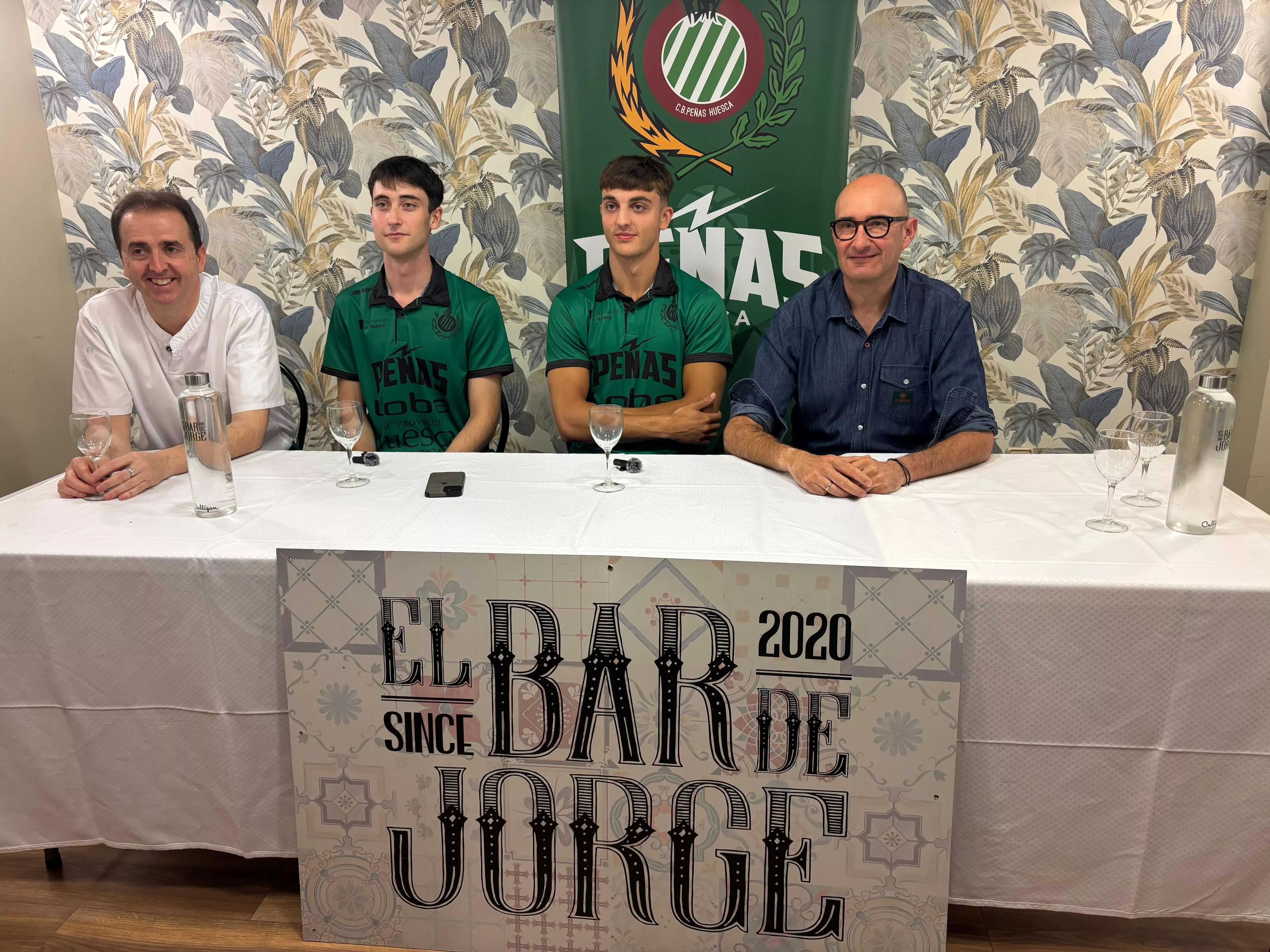 Jorge, Francho Lascorz, Rubín de Celis y Javier Gella en la rueda de prensa. Foto: CB Peñas