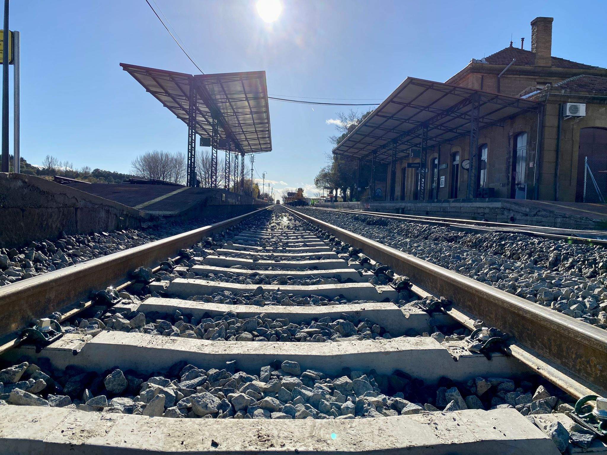 Obras en el tramo de vía entre Plasencia y Ayerbe