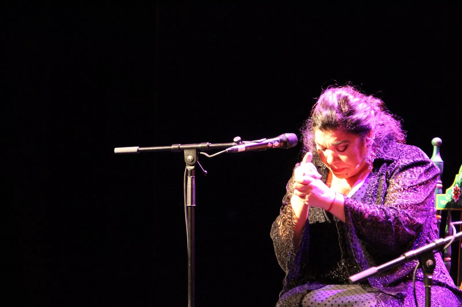 Actuación de Tomasa "La Macanita" en la Primavera Flamenca de Huesca. Foto Carlos Neofato