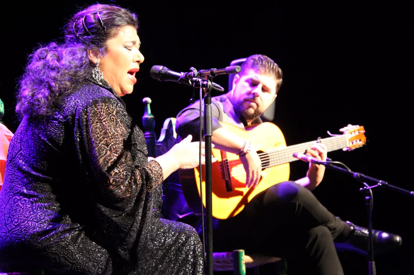 Actuación de Tomasa "La Macanita" en la Primavera Flamenca de Huesca. Foto Carlos Neofato