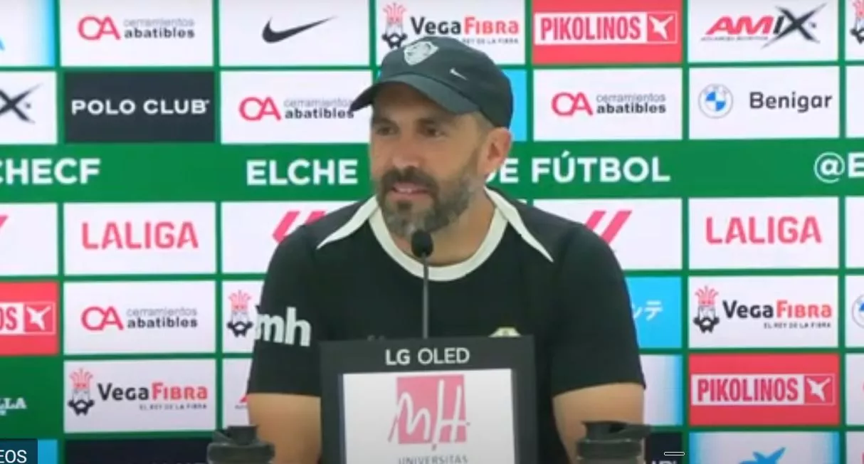 Eder Sarabia, durante la rueda de prensa previa al partido de Huesca.