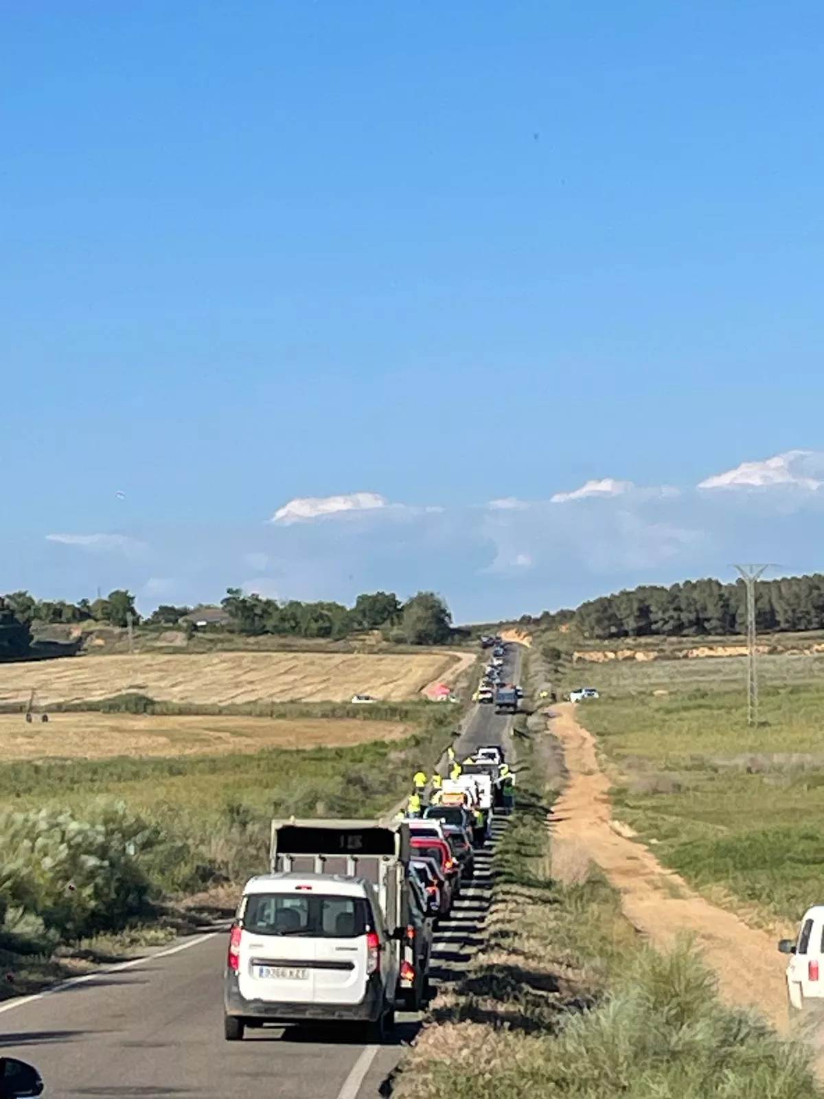 Corte de carretera Albalate de Cinca-Esplús