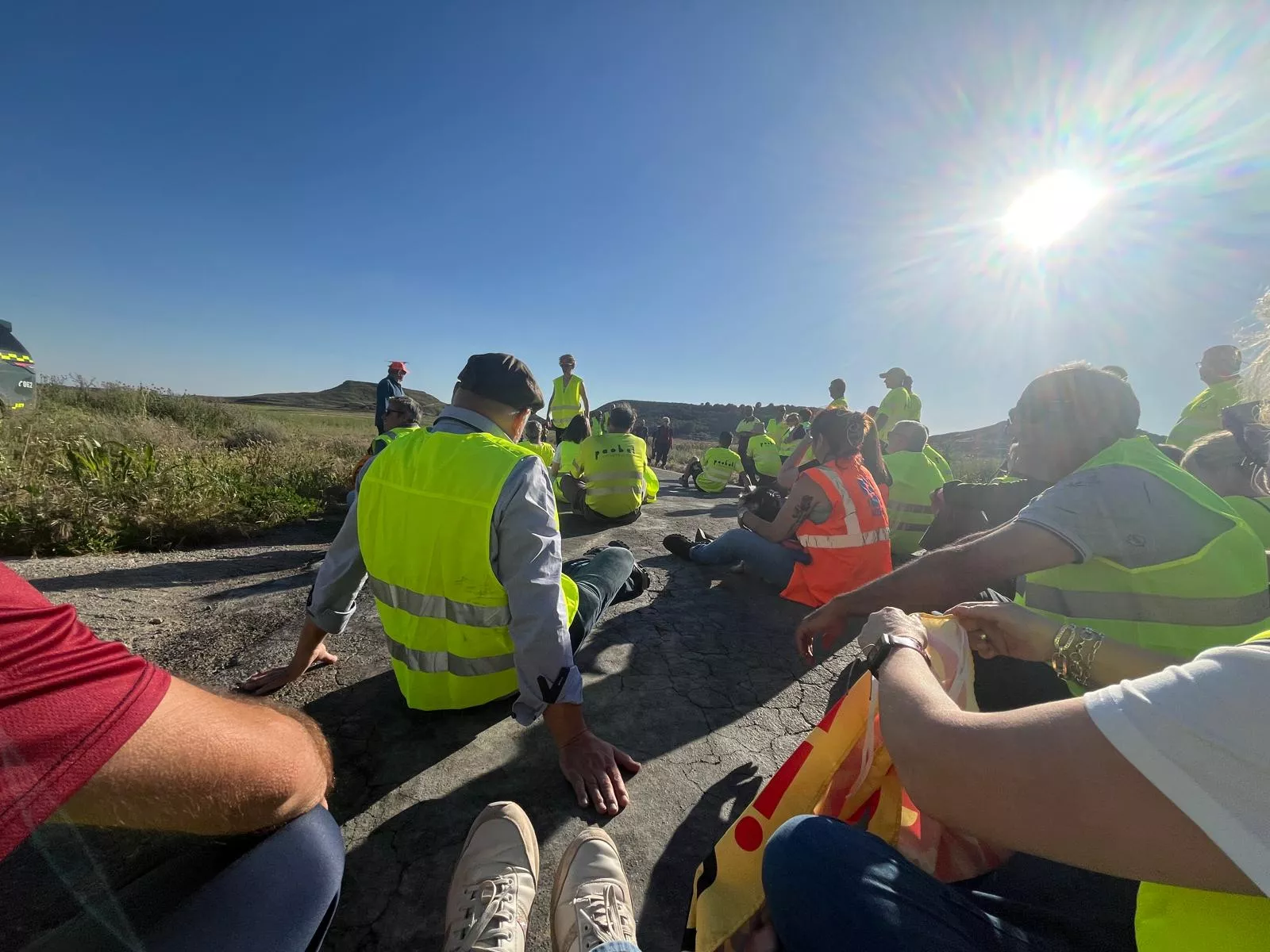 Corte de carretera Albalate de Cinca-Esplús