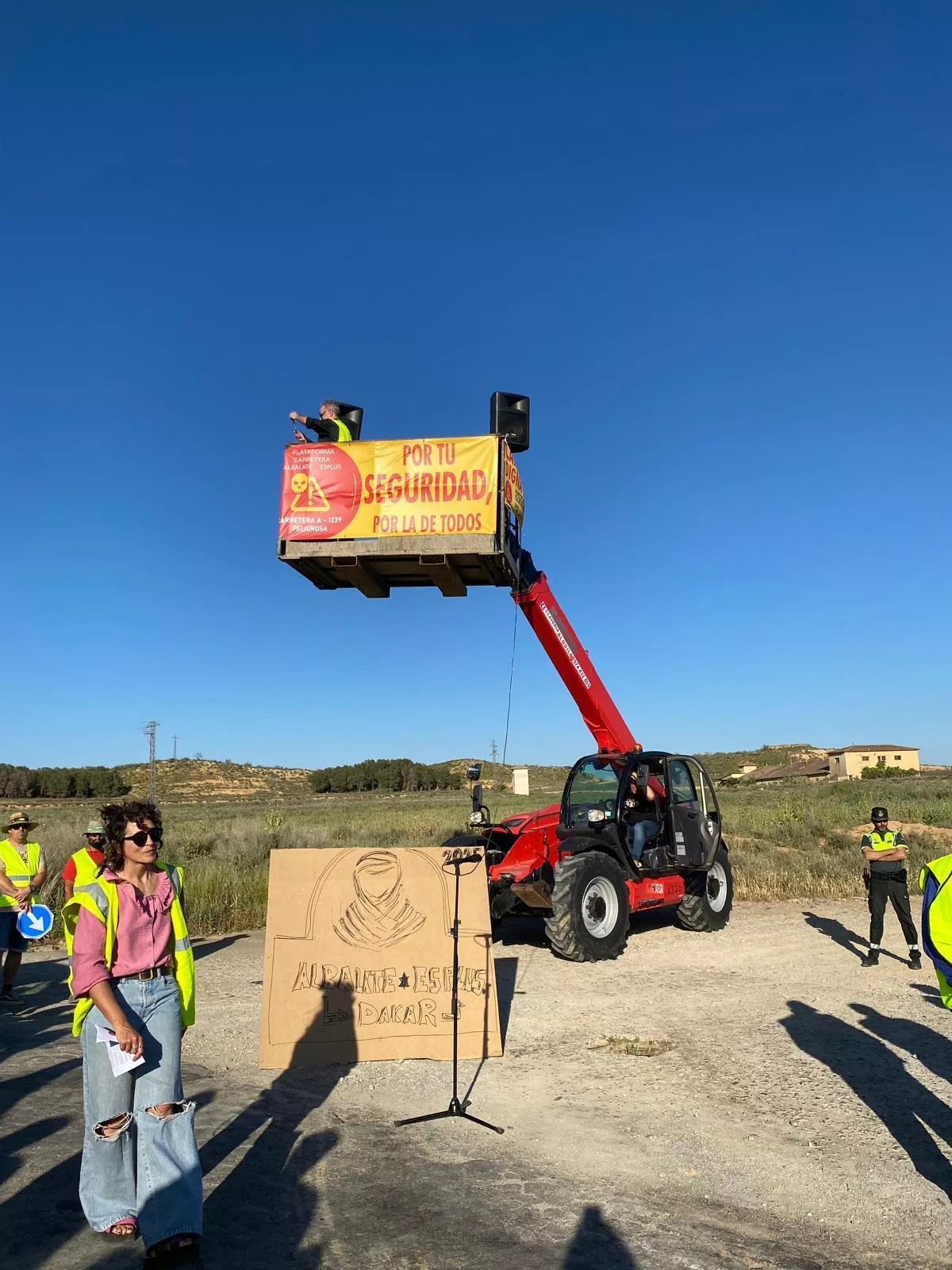 Corte de carretera Albalate de Cinca-Esplús
