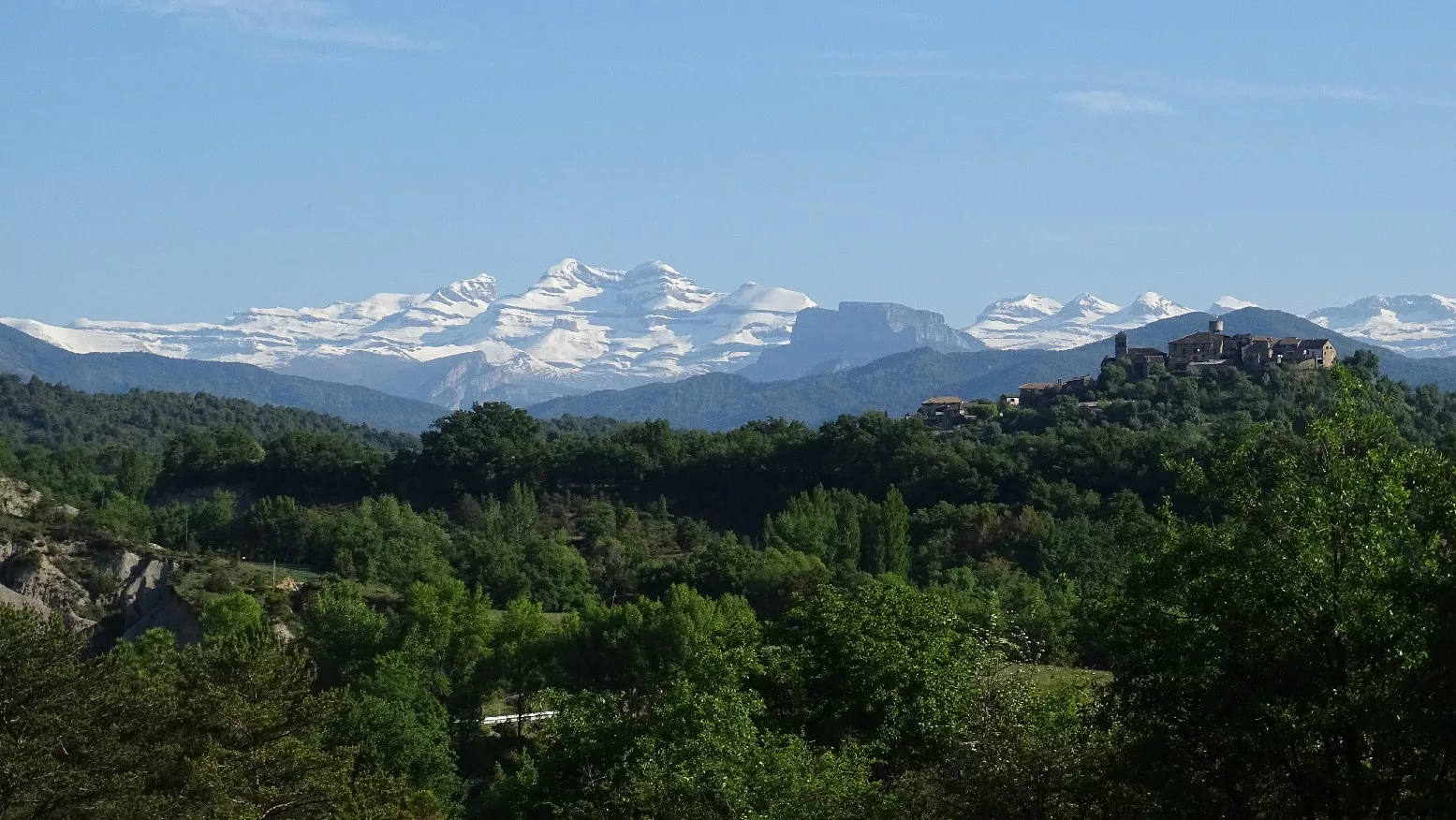 Macizo Monte Perdido, Castillo Mayor, Las tres Marías y Guaso. Foto Alfredo Zazo