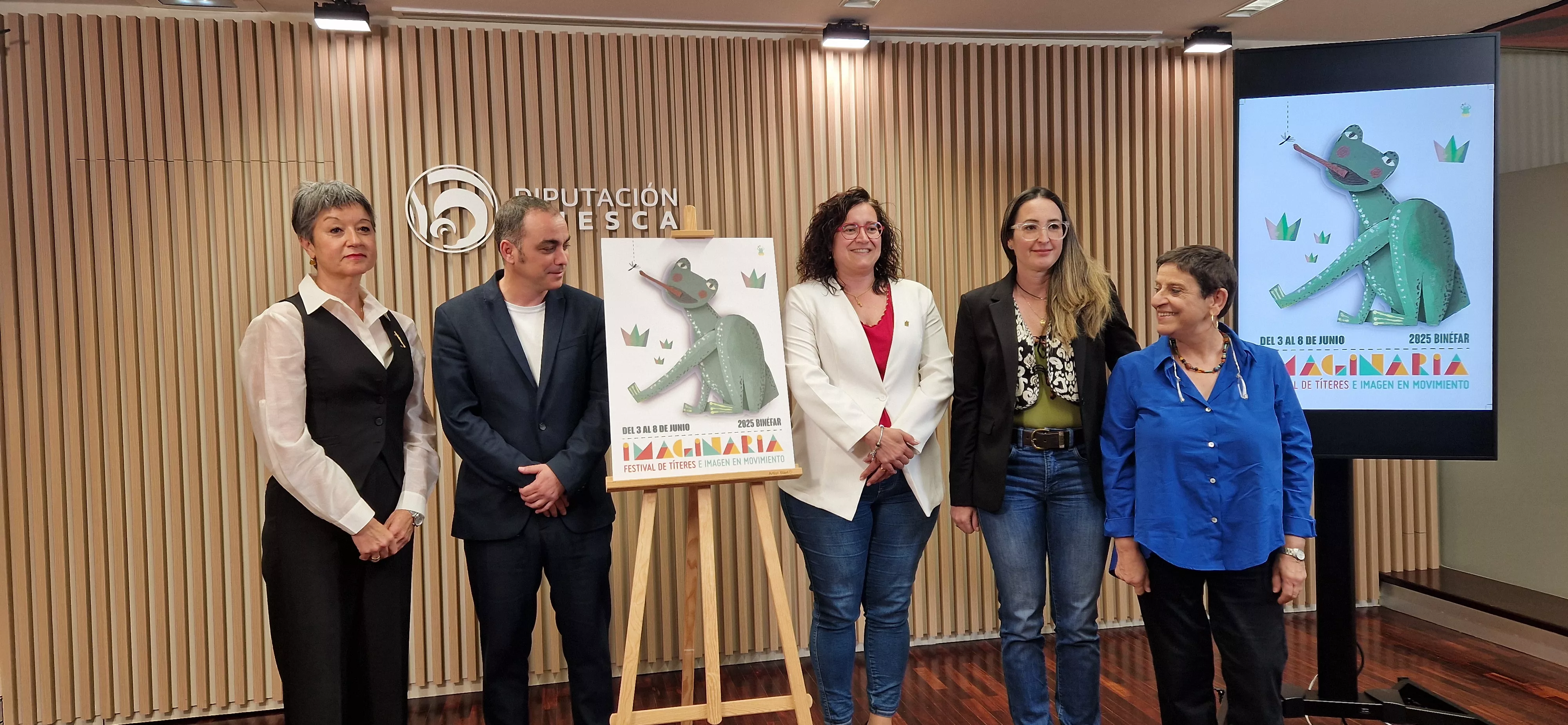 Pilar Amorós, Carlos Sampériz, Patricia Rivera y Beatriz Olván, presentando Imaginaria 2025. Foto Myriam Martínez