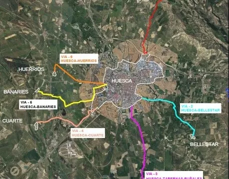 Seis ofertas para las obras que conectarán Huesca y sus barrios rurales con una red de vías ciclables.