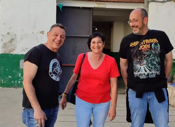Sonia Alastruey con responsables de la Alegría Laurentina en el Jai Alai. Sonia Alastruey con responsables de la Alegría Laurentina en el Jai Alai.