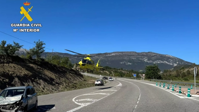 Punto de la N-260 donde se ha producido el accidente. Punto de la N-260 donde se ha producido el accidente.