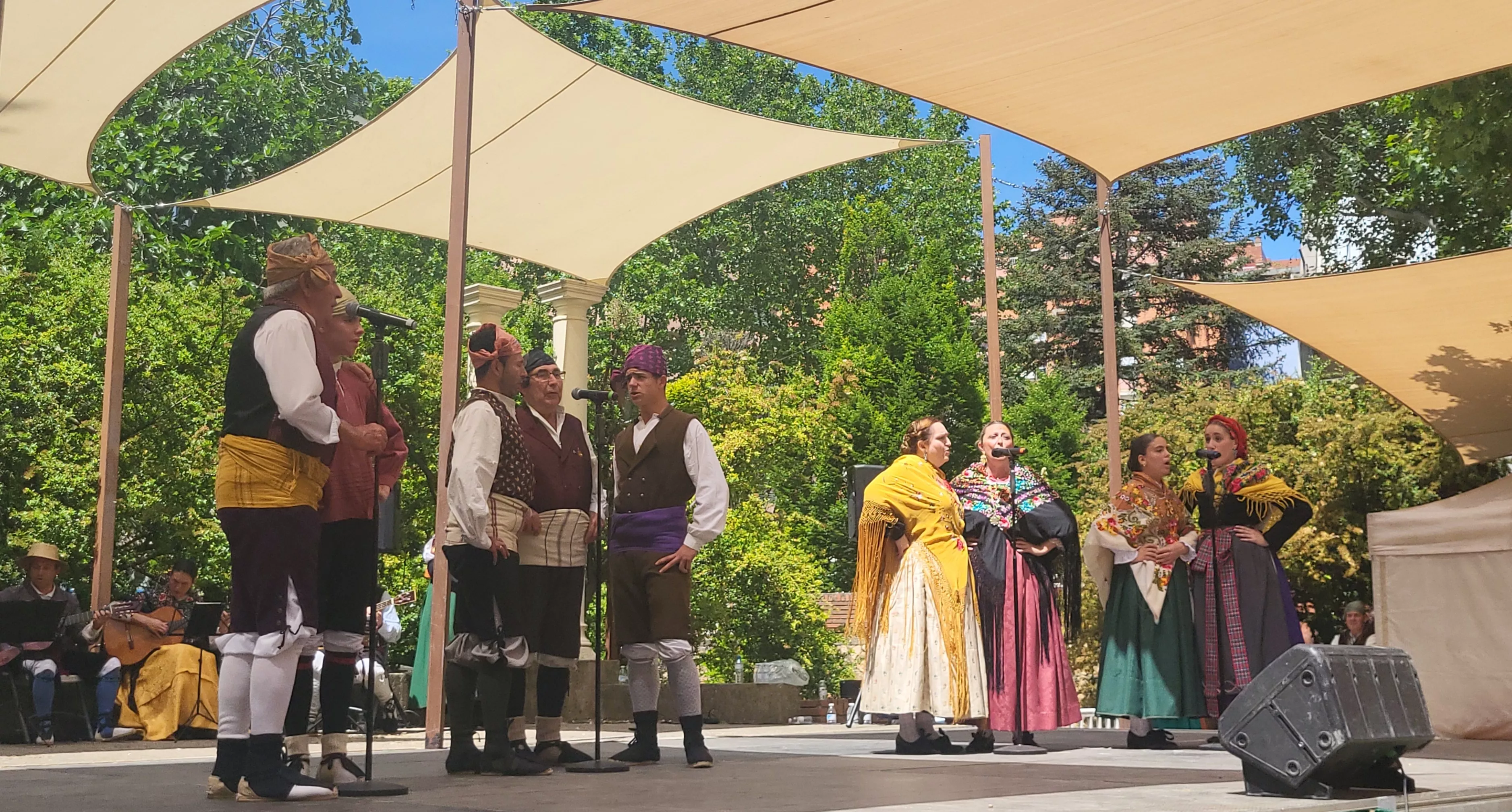 Actuación de la Agrupación Folklórica Santa Cecilia en el parque Miguel Servet. Foto Mercedes Manterola