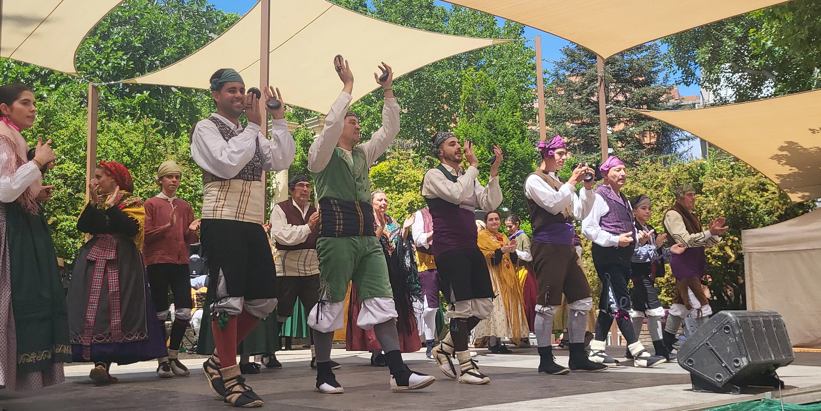 Actuación de la Agrupación Folklórica Santa Cecilia en el parque Miguel Servet. Foto Mercedes Manterola