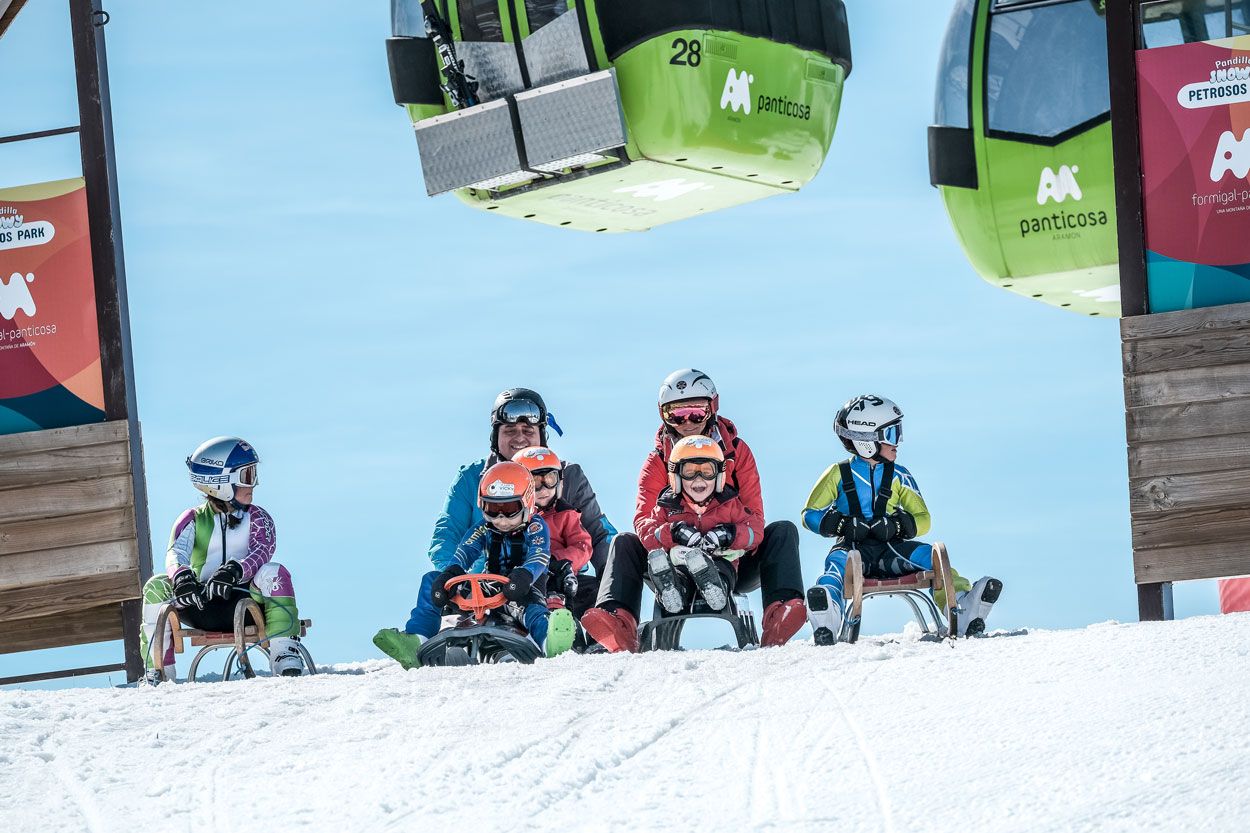 Imagen de la zona de trineos del sector de Panticosa que abre este lunes