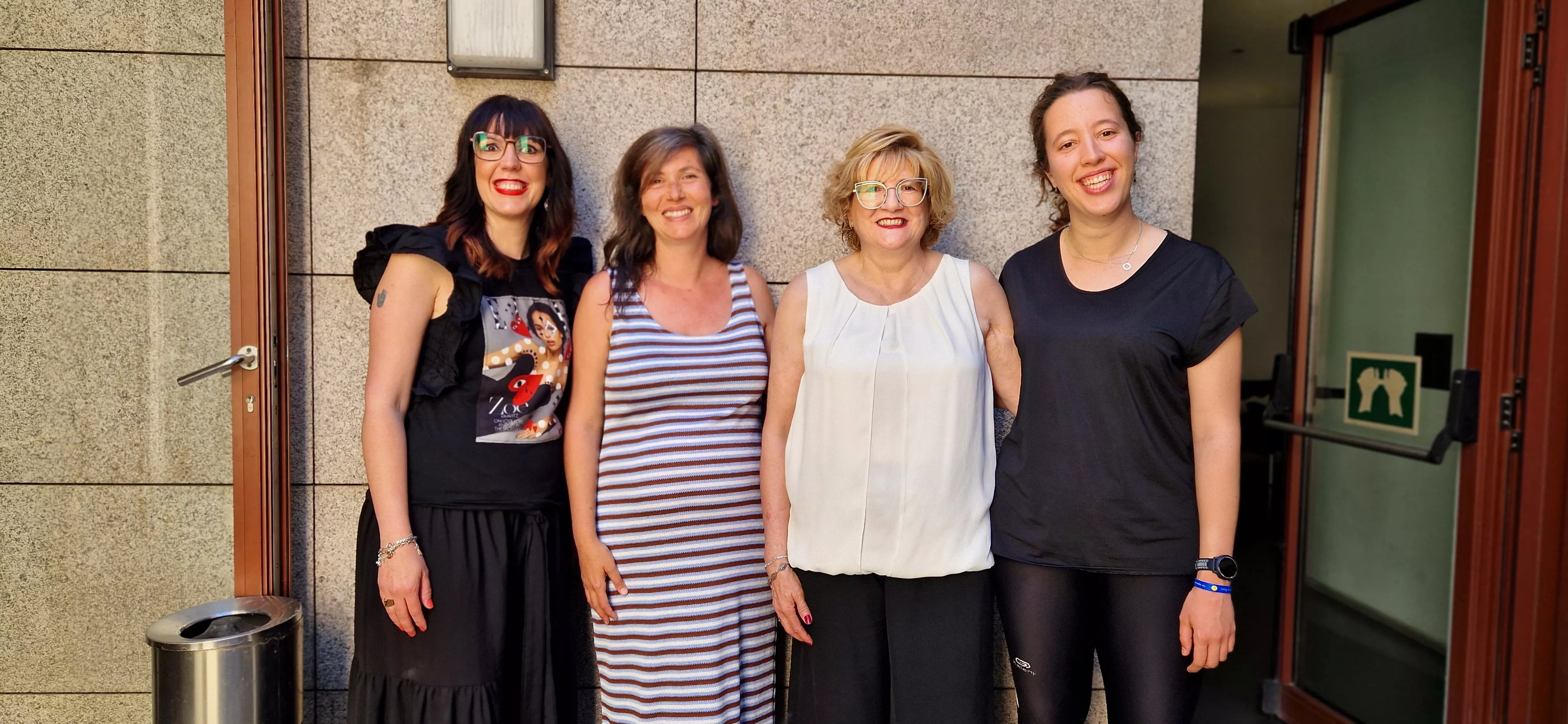 Ainhora Tejero, Claudia García, Peña Hernando y Alicia López, en las jornadas del Día de la Esclerosis Múltiple. Foto Myriam Martínez