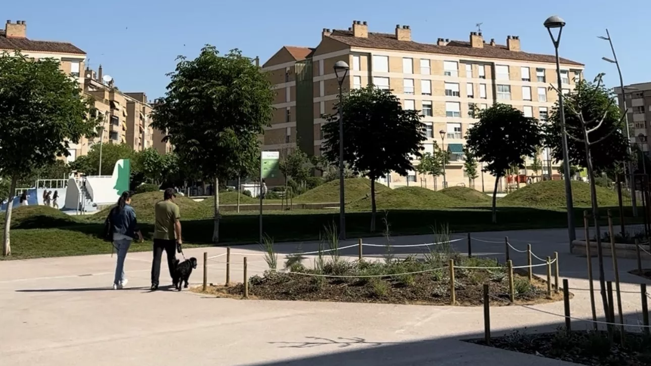 Nuevos espacios del Parque San Martín de Huesca tras la quinta fase de obras.
