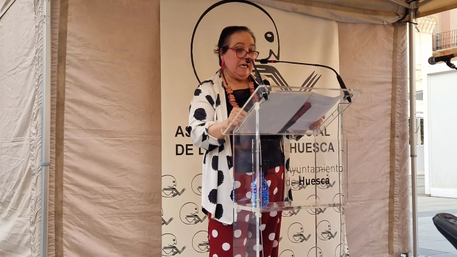 Inés Plana.Inauguración de la 41 Feria del Libro de Huesca. Foto Myriam Martínez