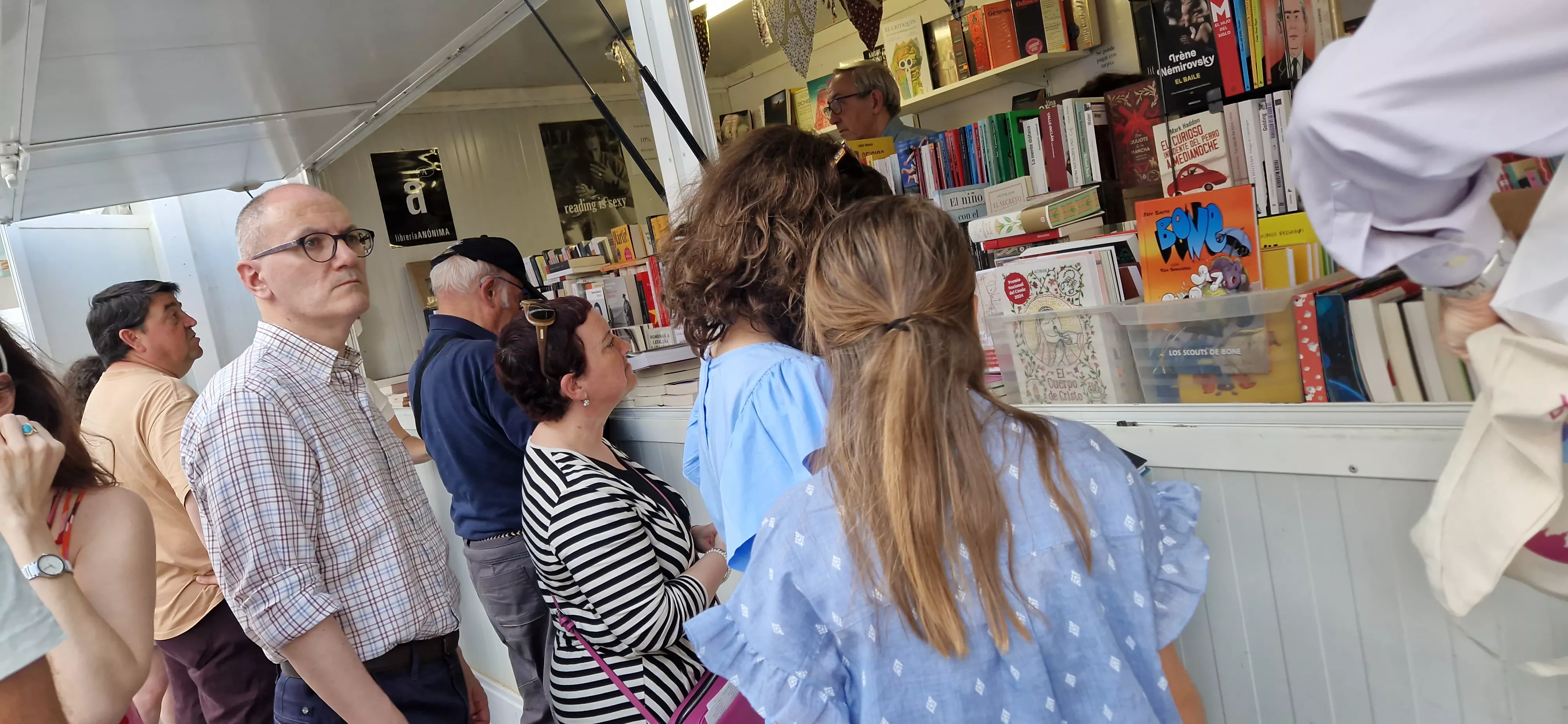 Jornada de sábado 31 en la Feria del Libro de Huesca. Foto Myriam Martínez