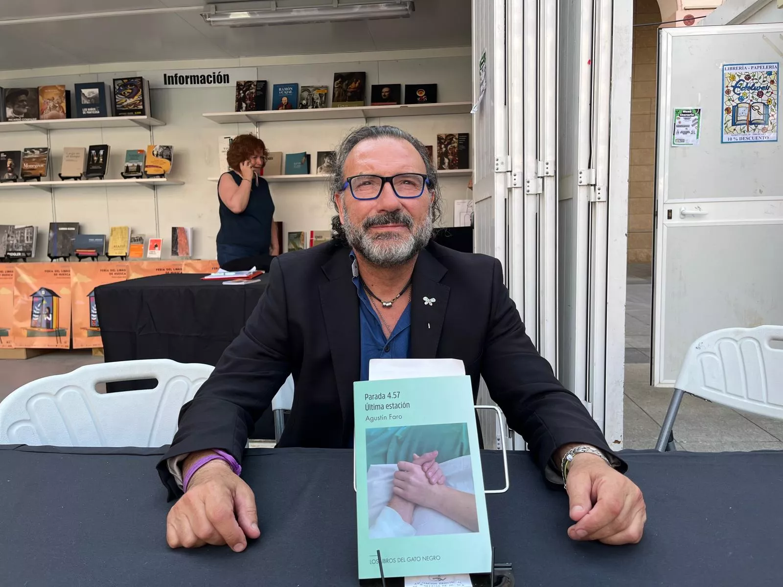 Agustín Faro-Forteza en la 41 Feria del Libro de Huesca. Foto Mercedes Manterola