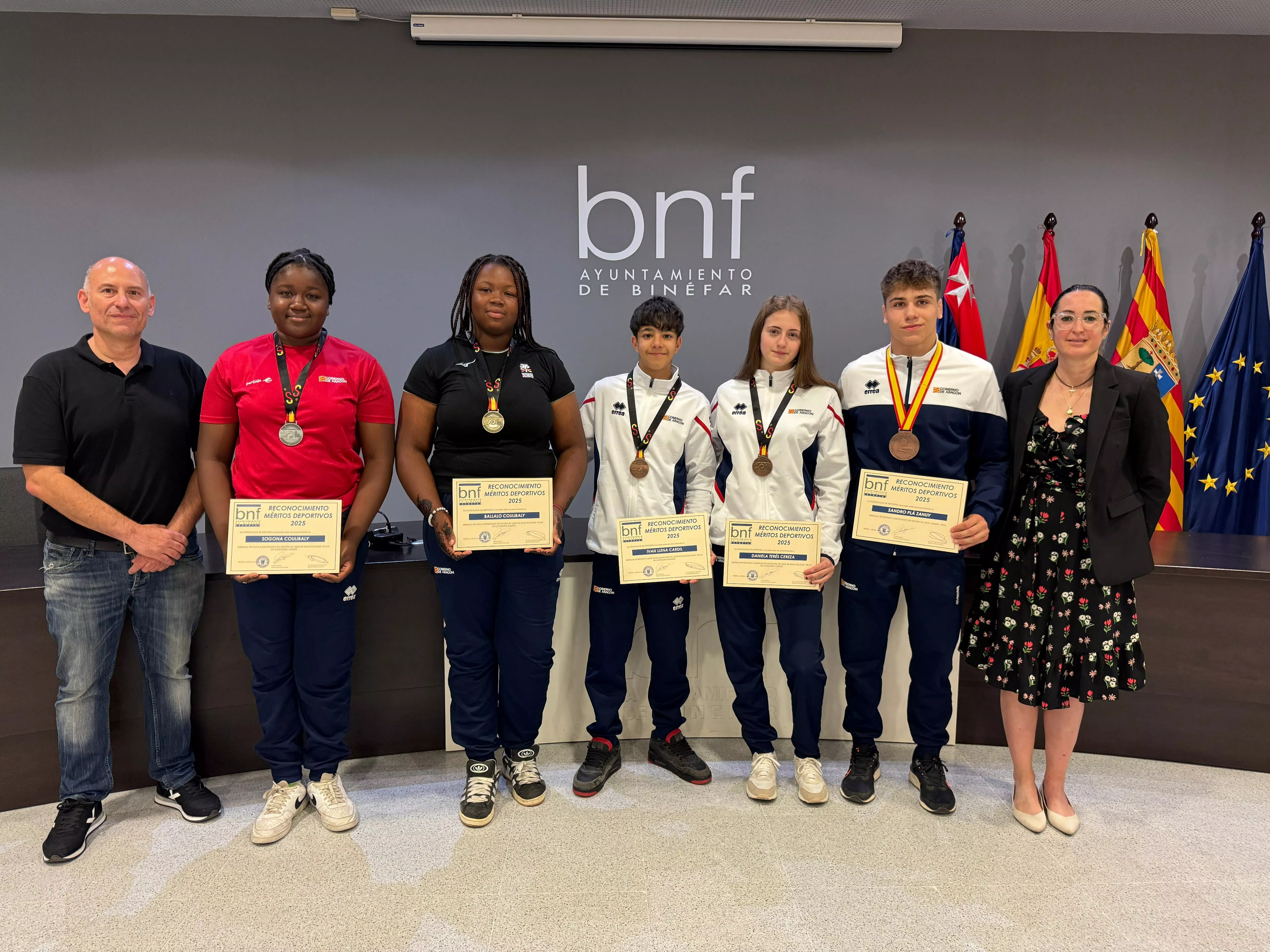 Binéfar reconoce a sus judocas medallistas