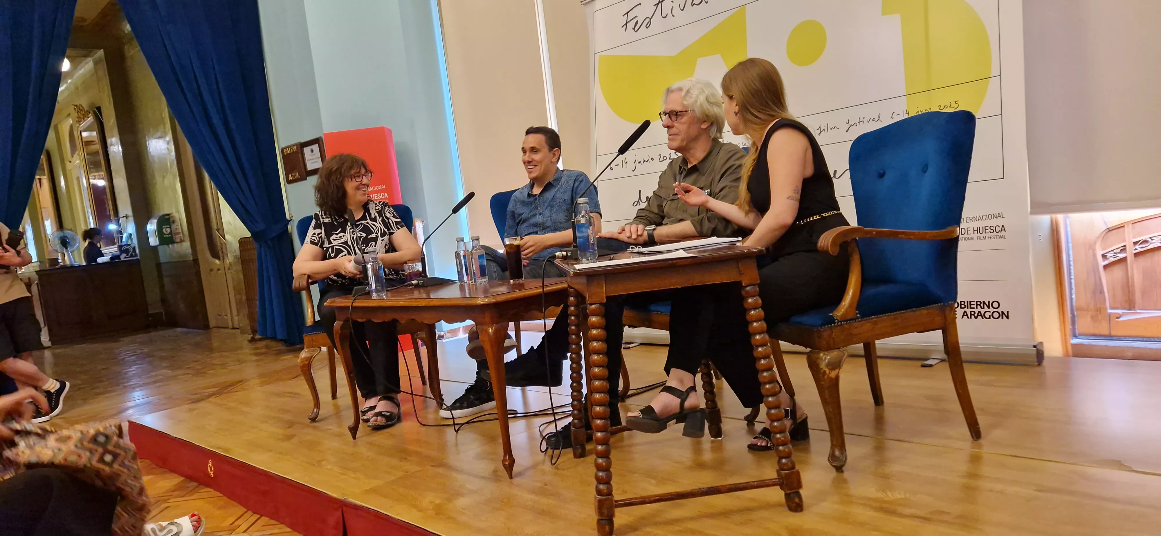 Stewart Copeland y Pablo Aragüés en el Festival de Cine de Huesca. Foto Myriam Martínez
