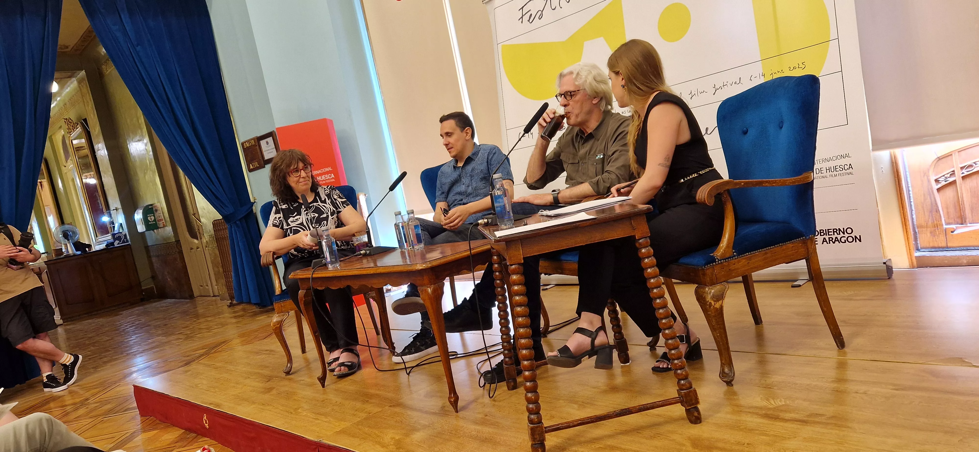 Stewart Copeland y Pablo Aragüés en el Festival de Cine de Huesca. Foto Myriam Martínez