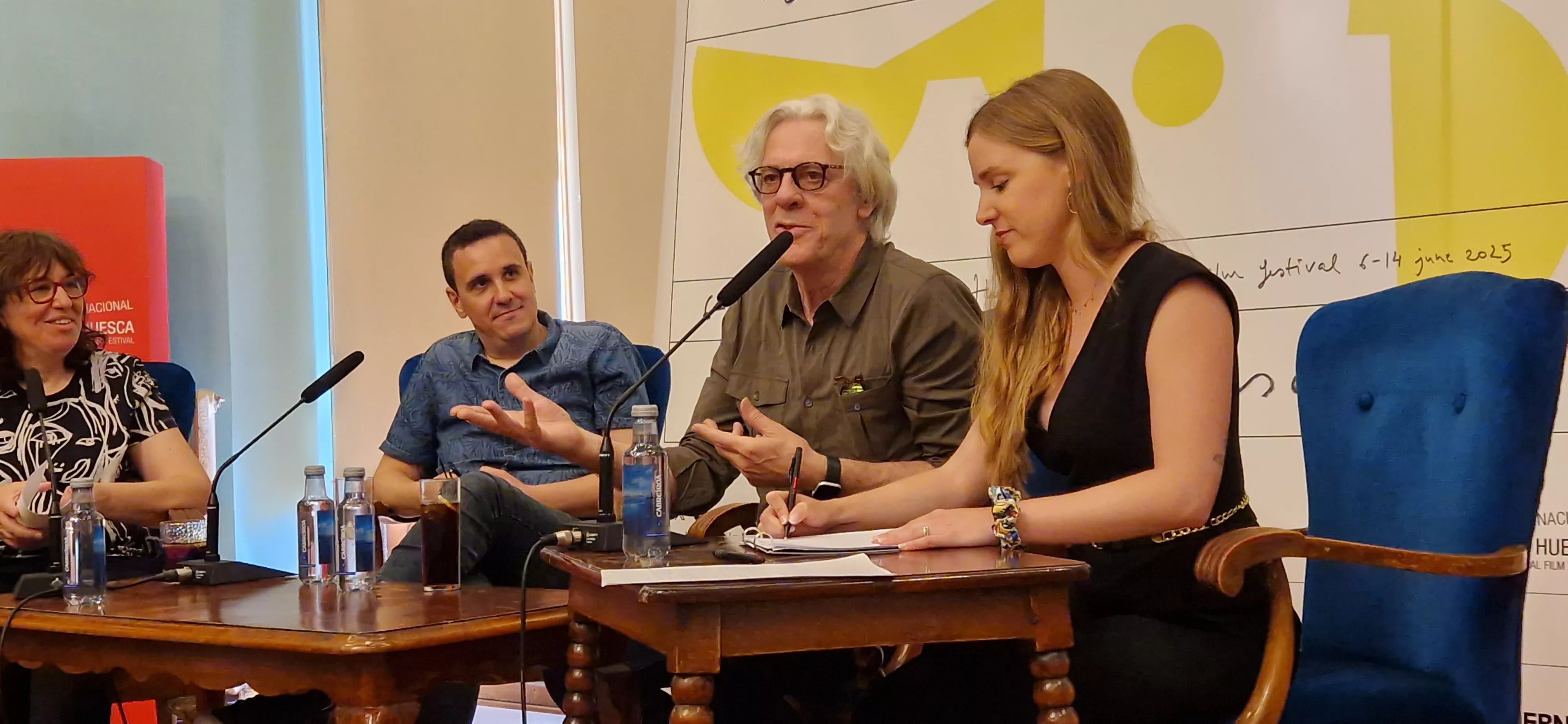 Stewart Copeland y Pablo Aragüés en el Festival de Cine de Huesca. Foto Myriam Martínez