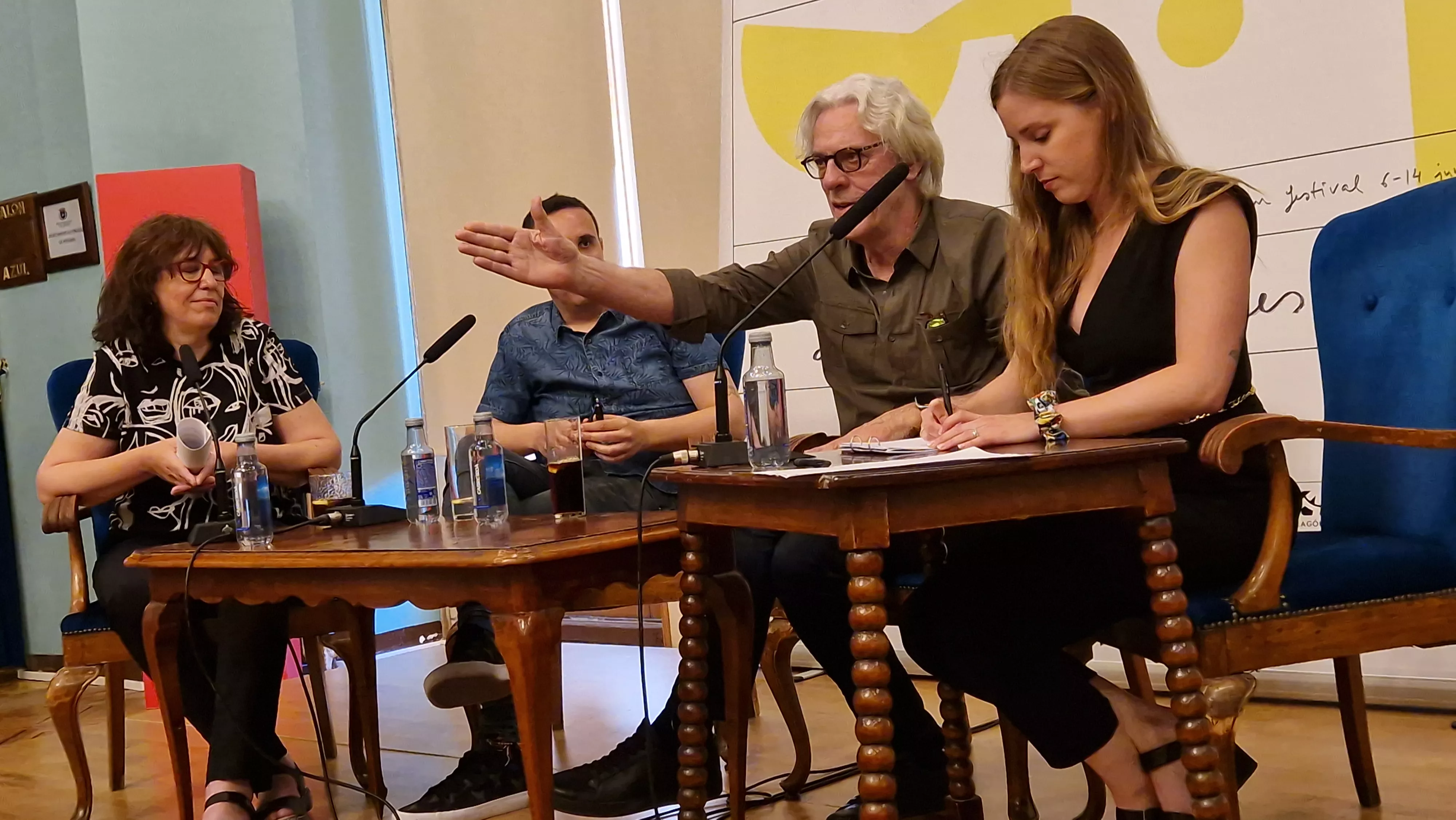 Stewart Copeland y Pablo Aragüés en el Festival de Cine de Huesca. Foto Myriam Martínez