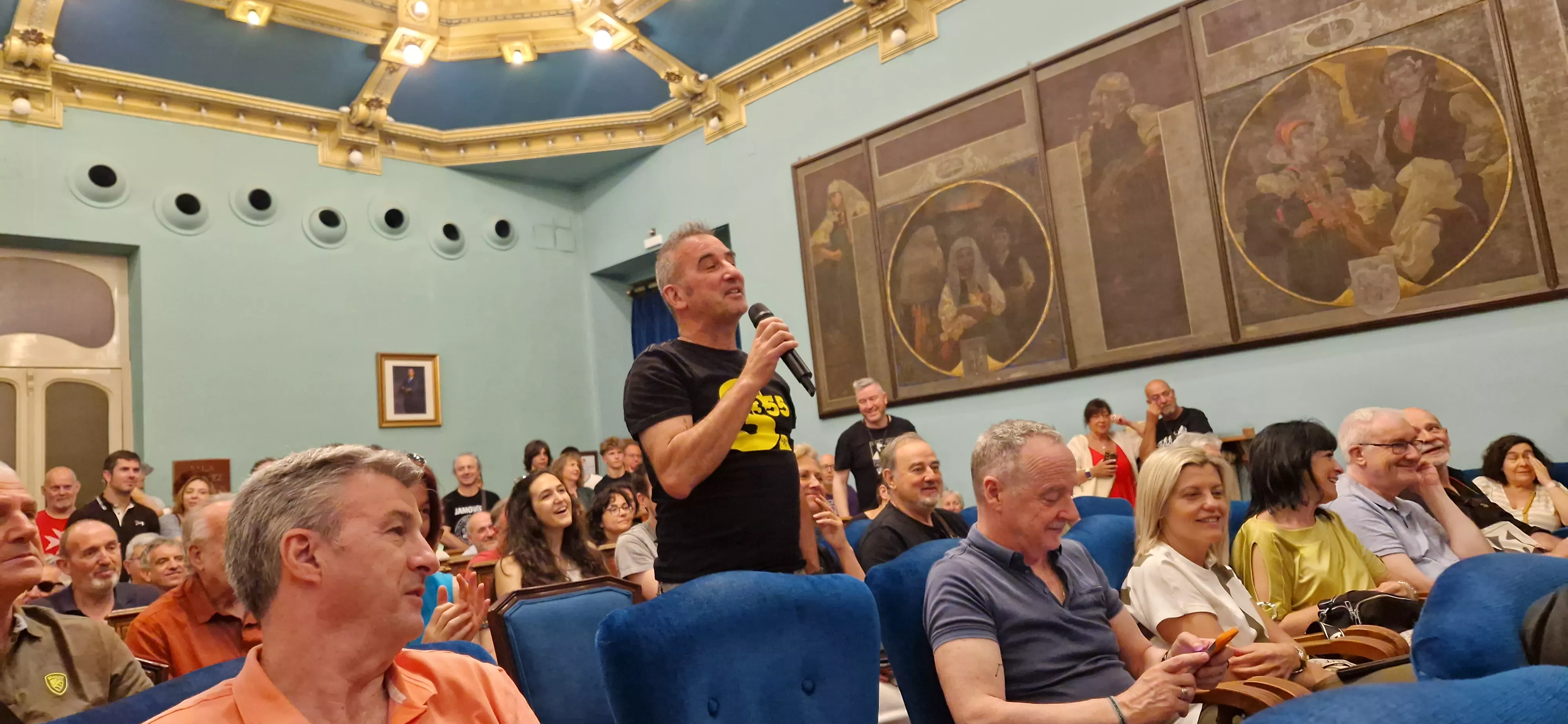 Stewart Copeland y Pablo Aragüés en el Festival de Cine de Huesca. Foto Myriam Martínez