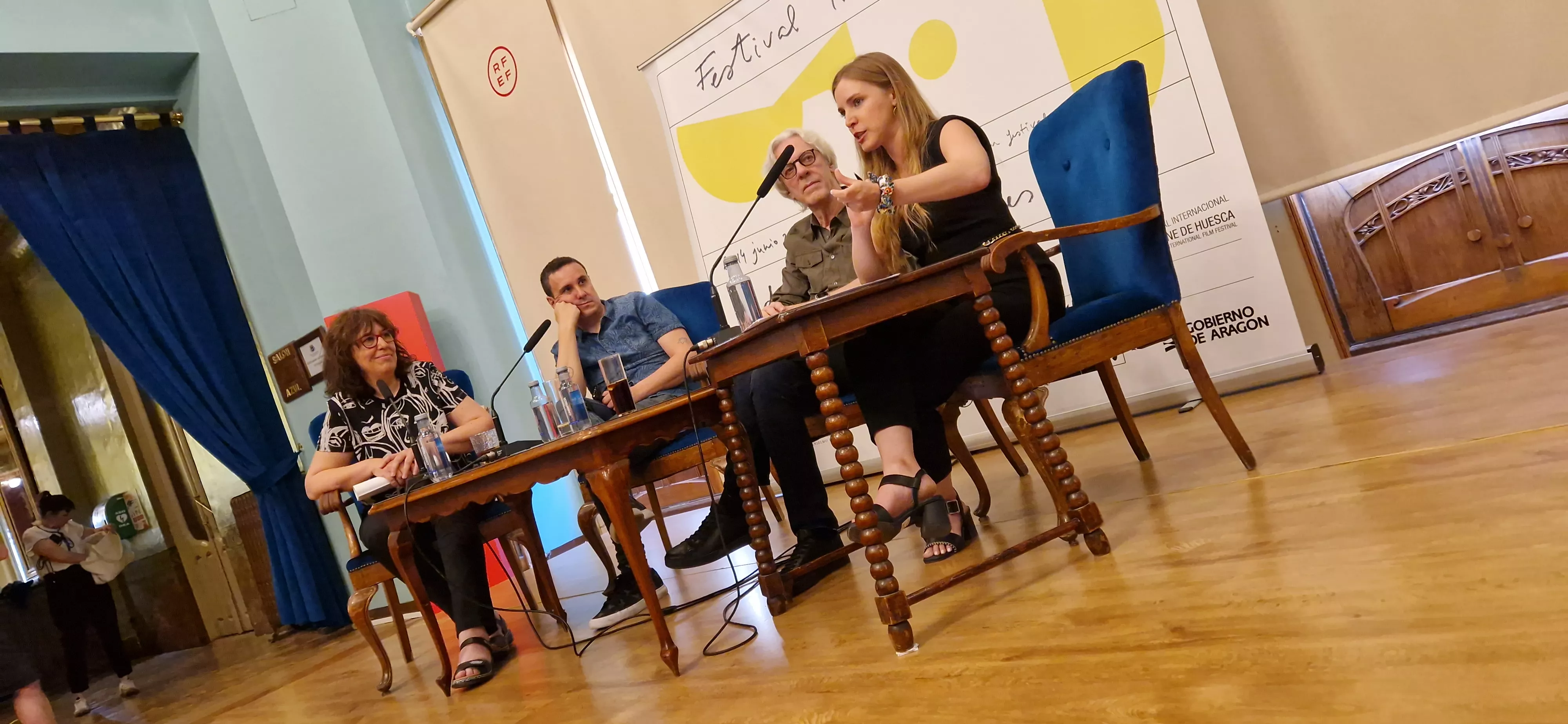 Stewart Copeland y Pablo Aragüés en el Festival de Cine de Huesca. Foto Myriam Martínez