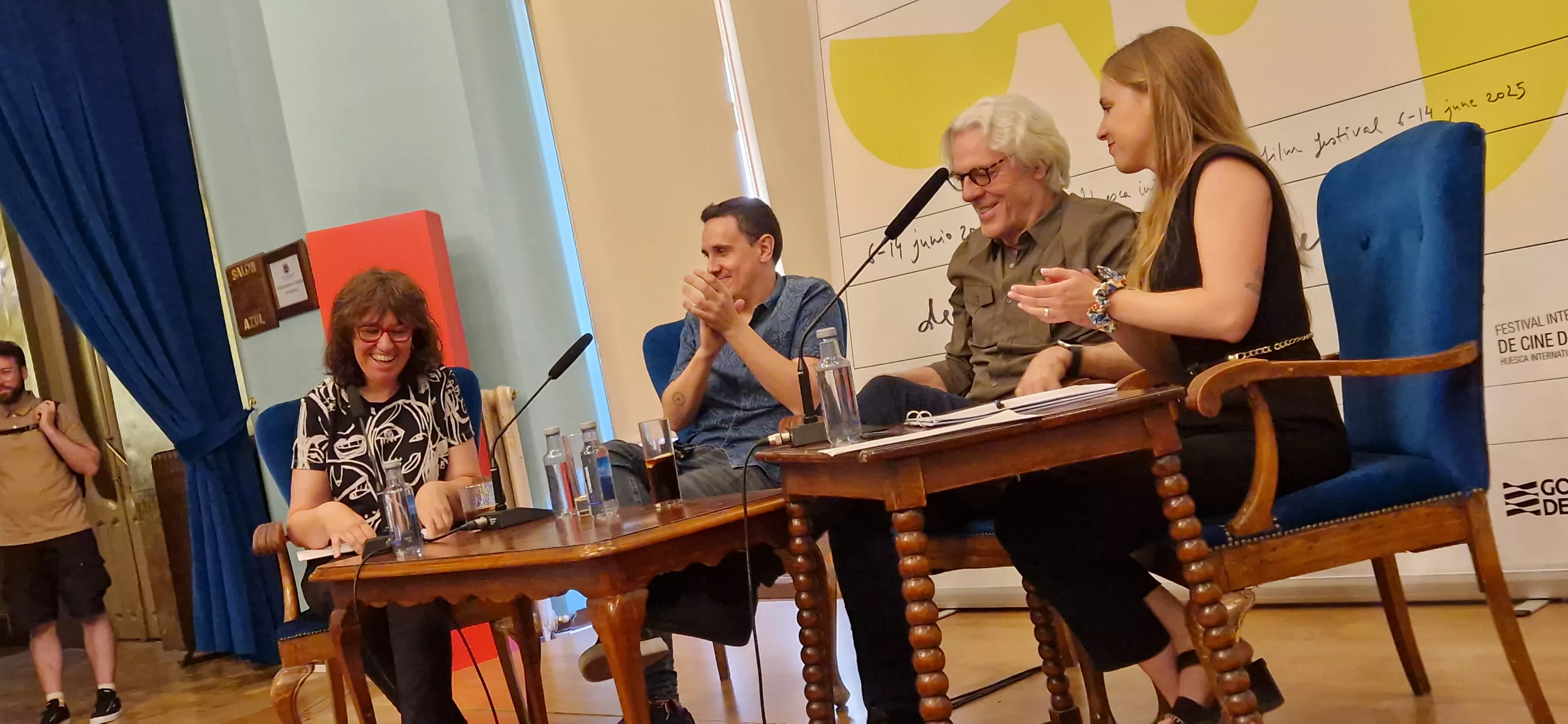 Stewart Copeland y Pablo Aragüés en el Festival de Cine de Huesca. Foto Myriam Martínez