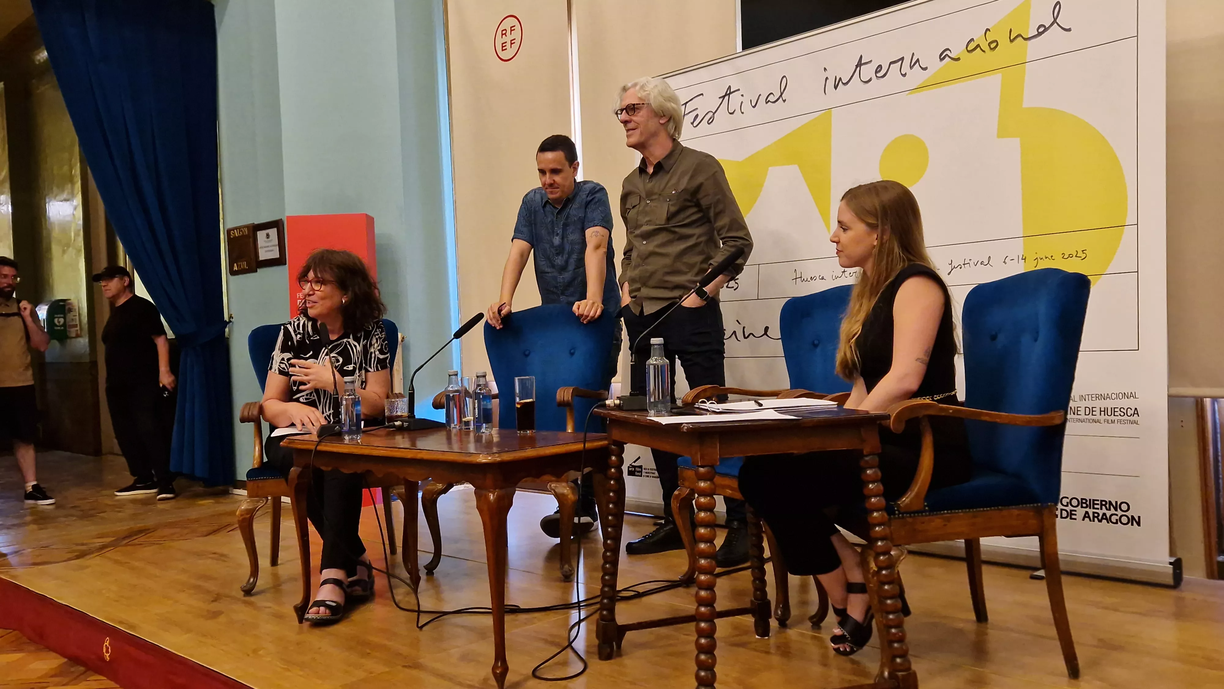 Stewart Copeland y Pablo Aragüés en el Festival de Cine de Huesca. Foto Myriam Martínez