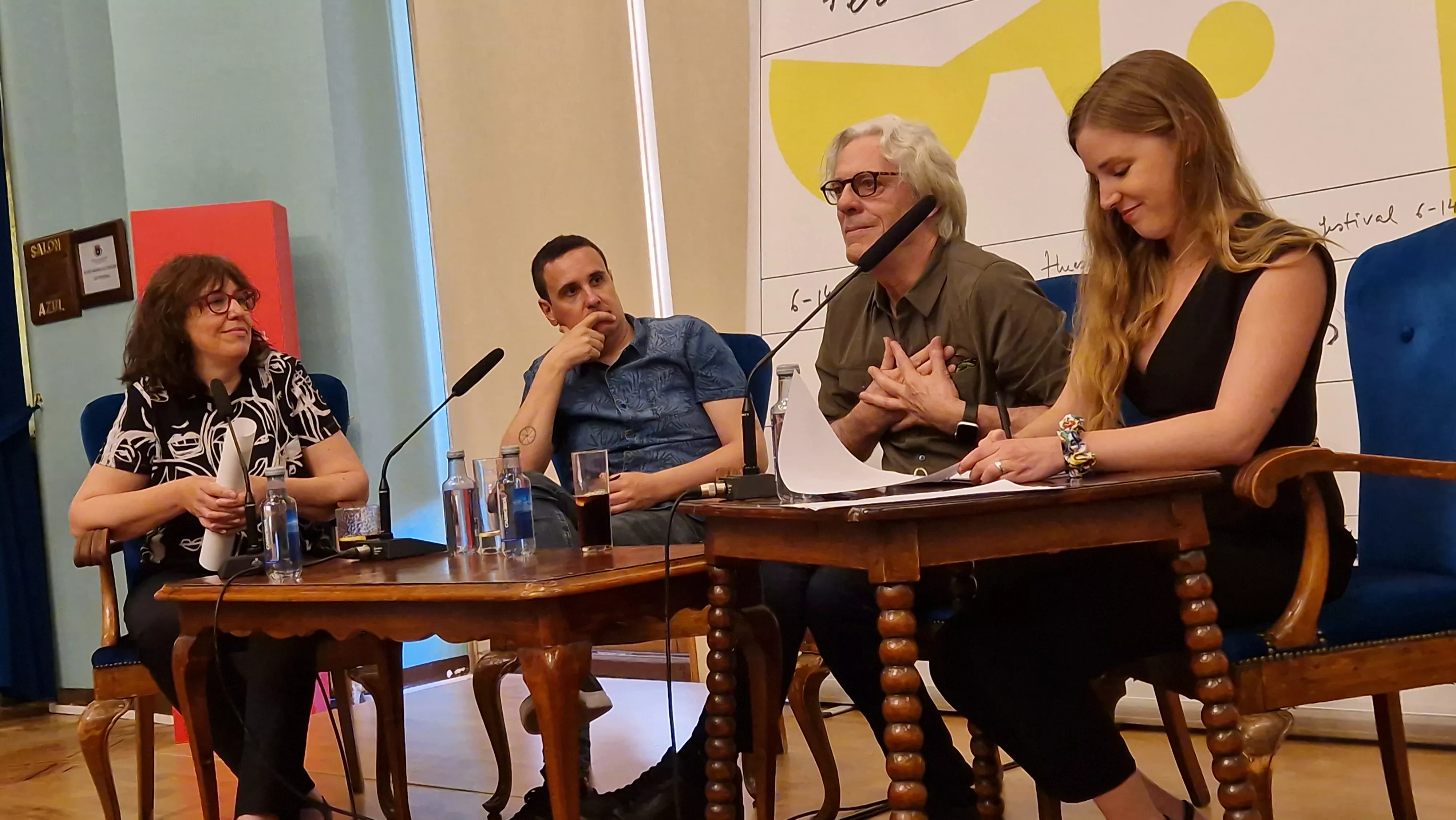 Stewart Copeland y Pablo Aragüés en el Festival de Cine de Huesca. Foto Myriam Martínez