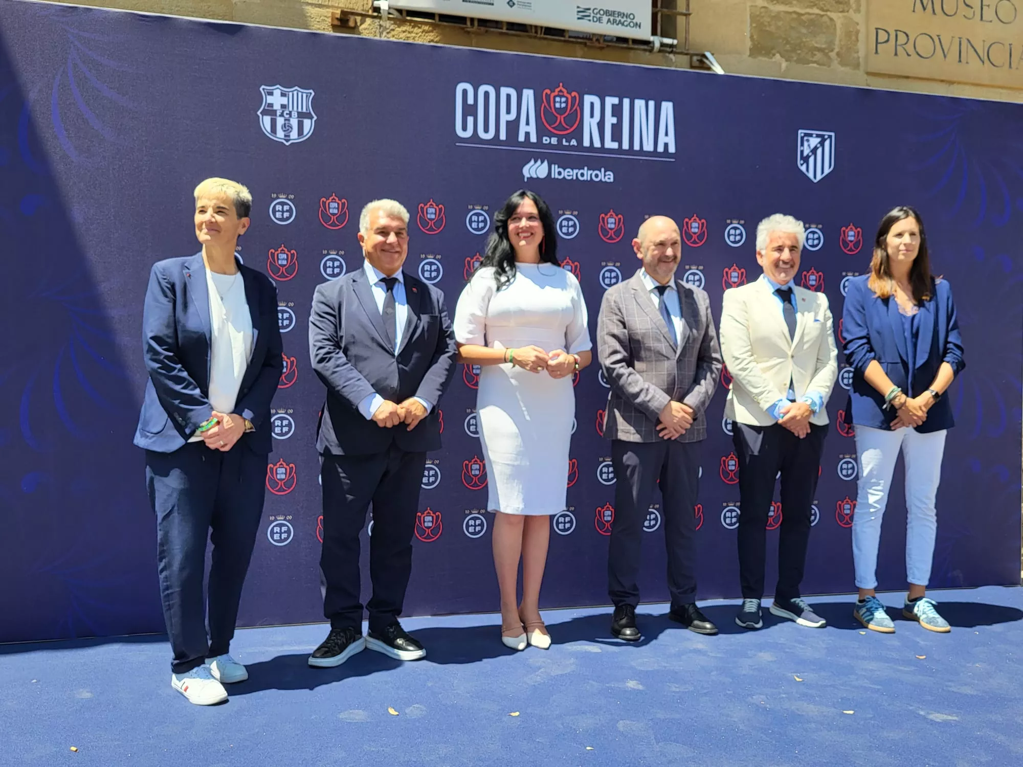 Lola Romero, Laporta, Orduna y Louzán, antes de la comida. Foto: Adri Mora